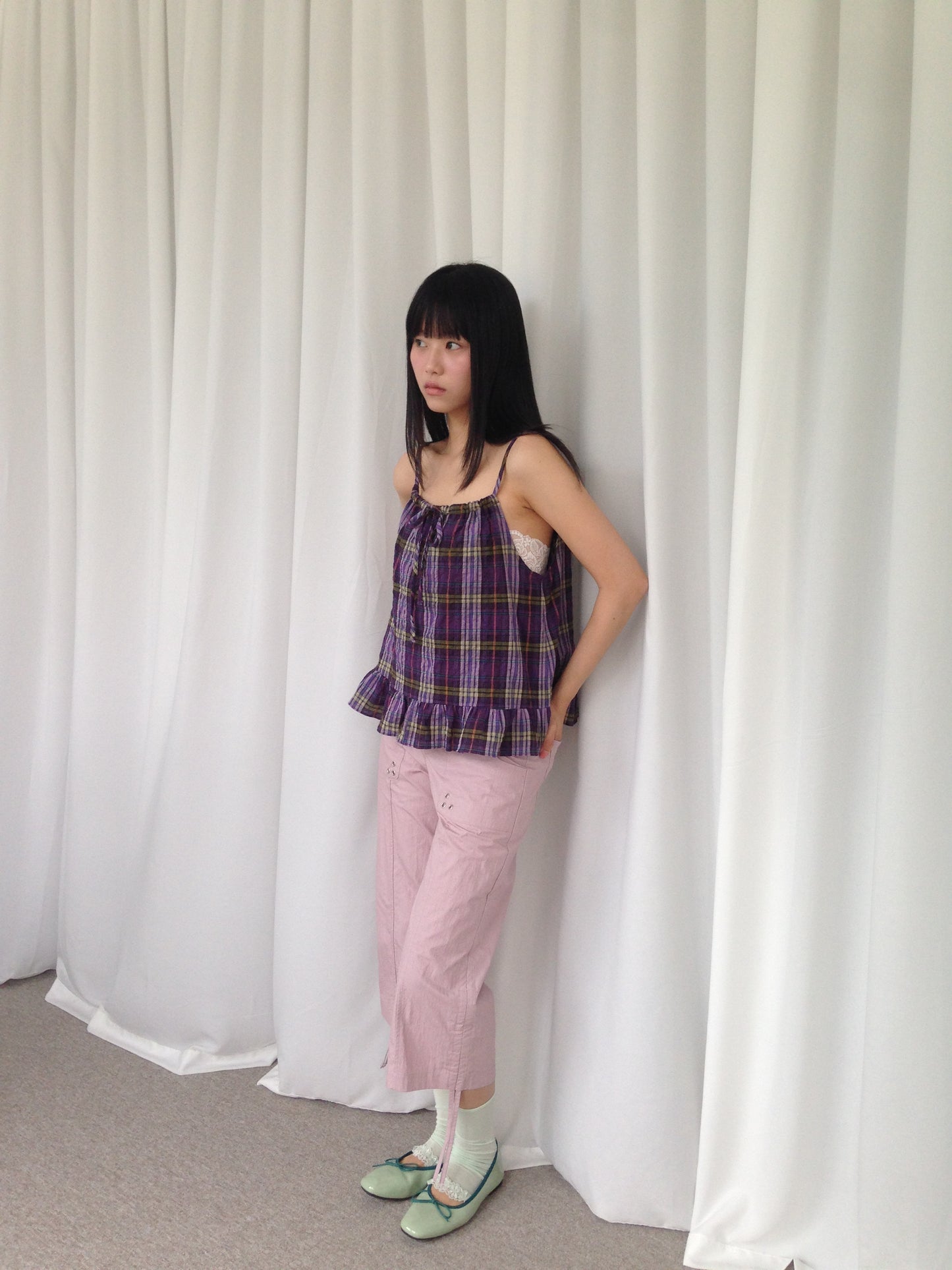 Studded Eyelet Capri Pants