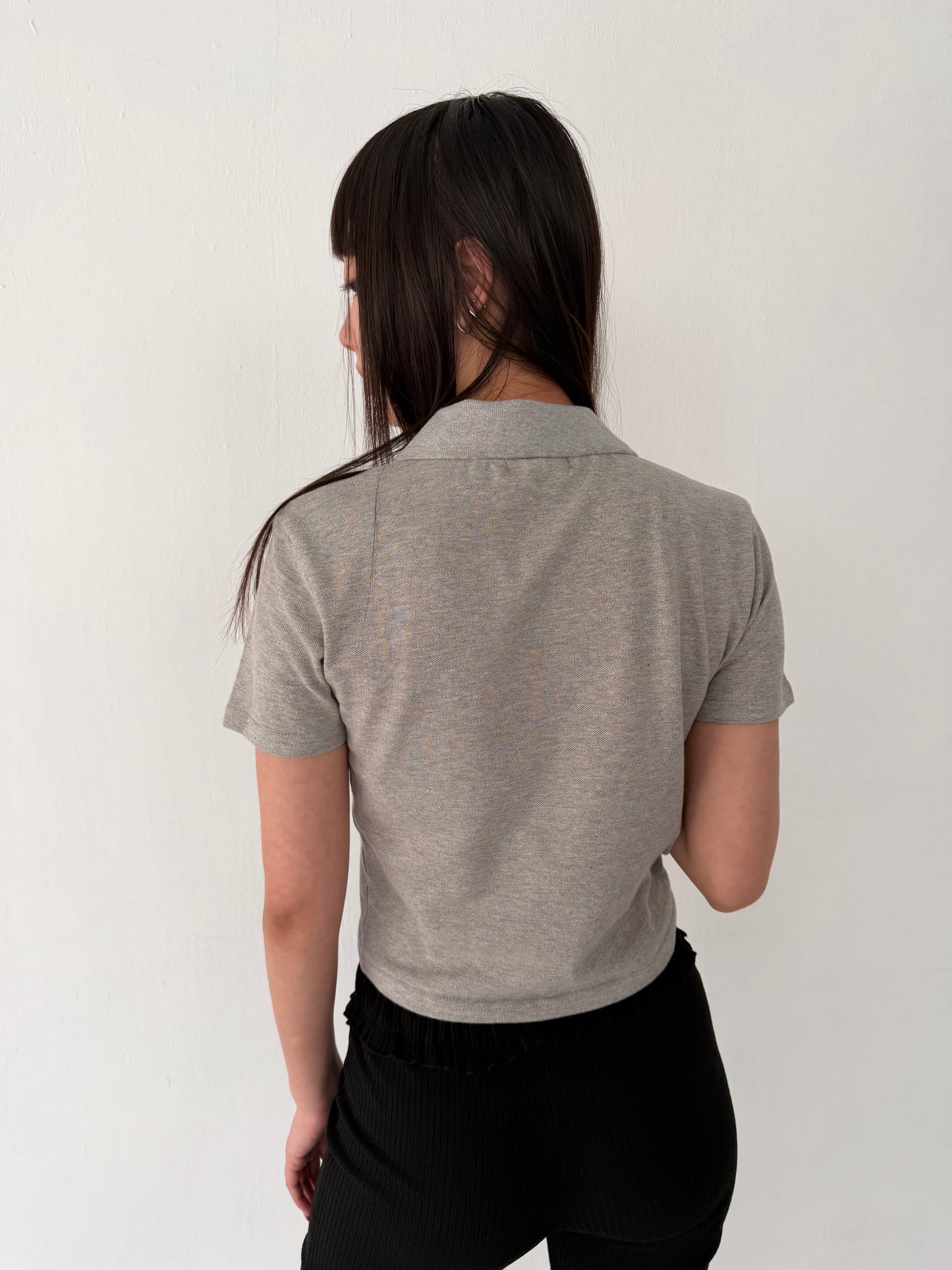 British style polo short-sleeved top