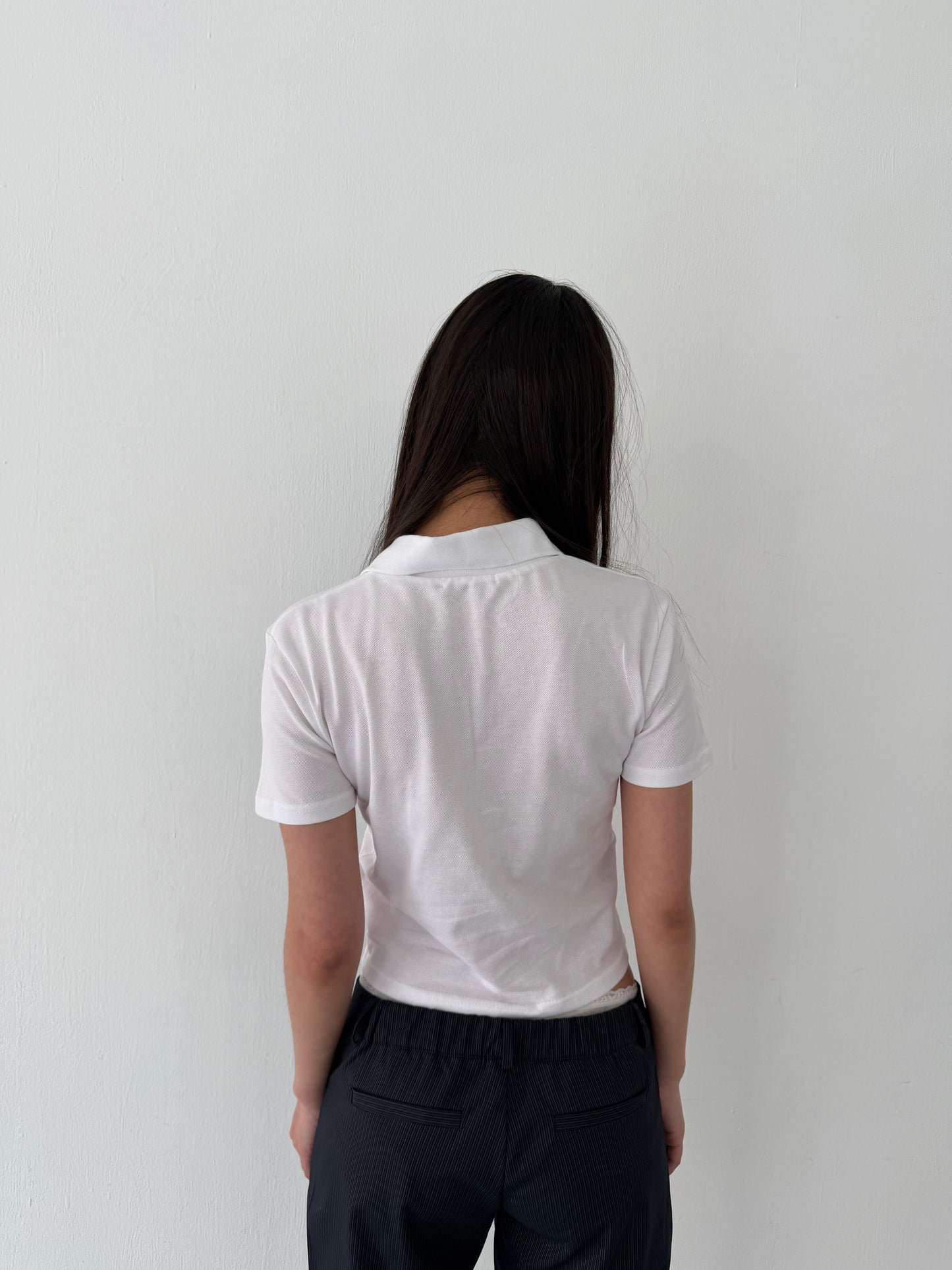 British style polo short-sleeved top
