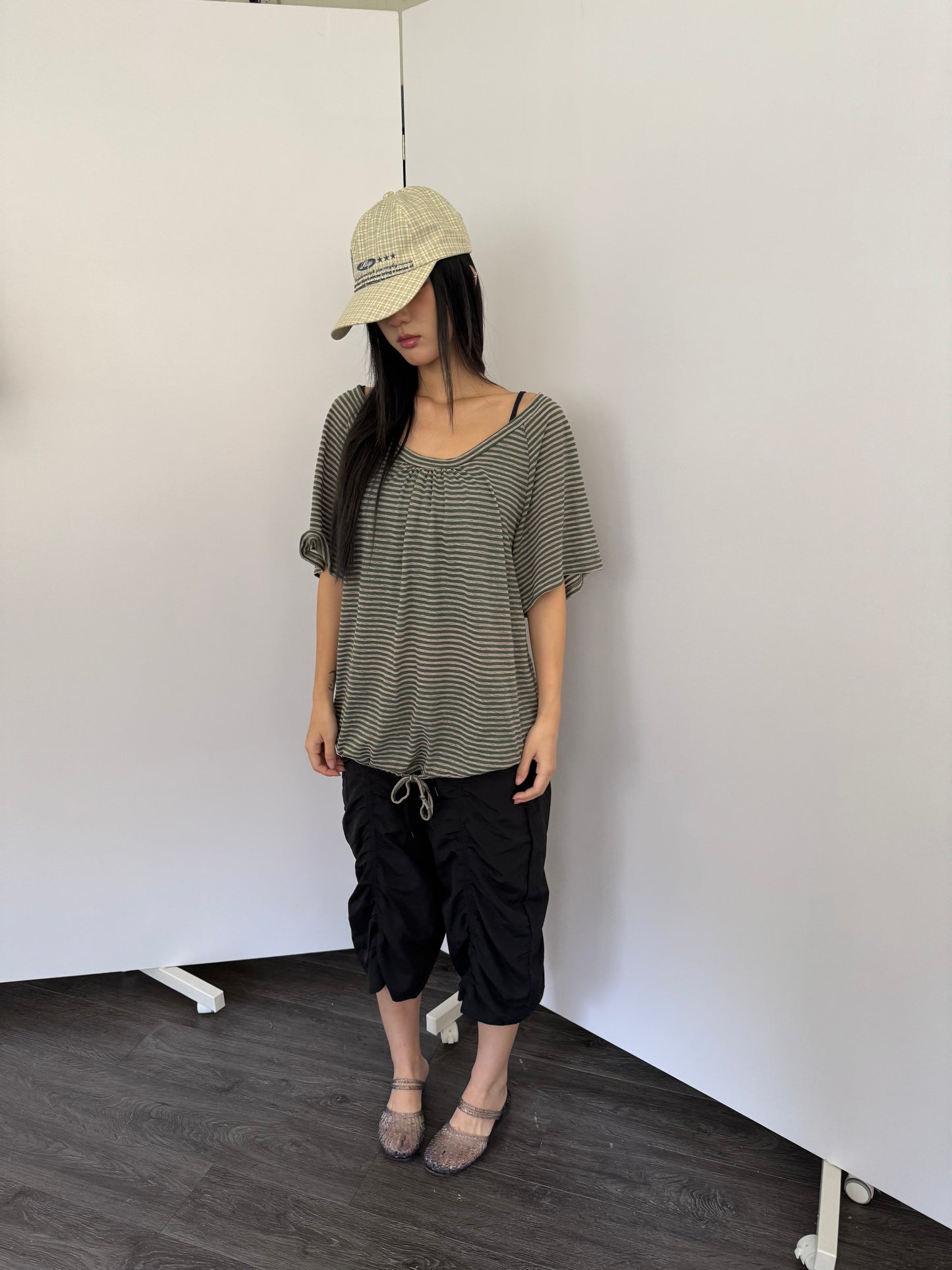Loose striped long top