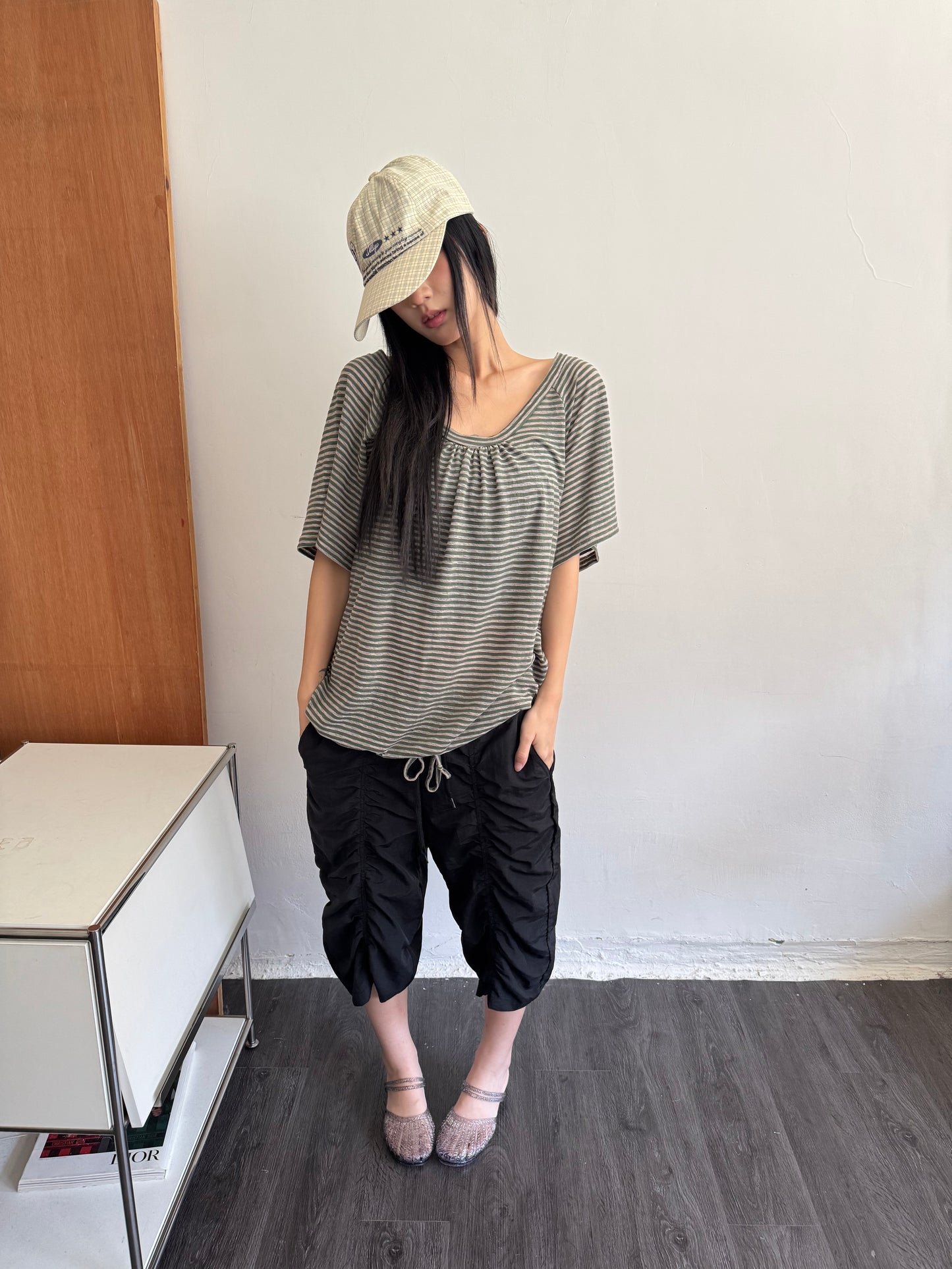 Loose striped long top