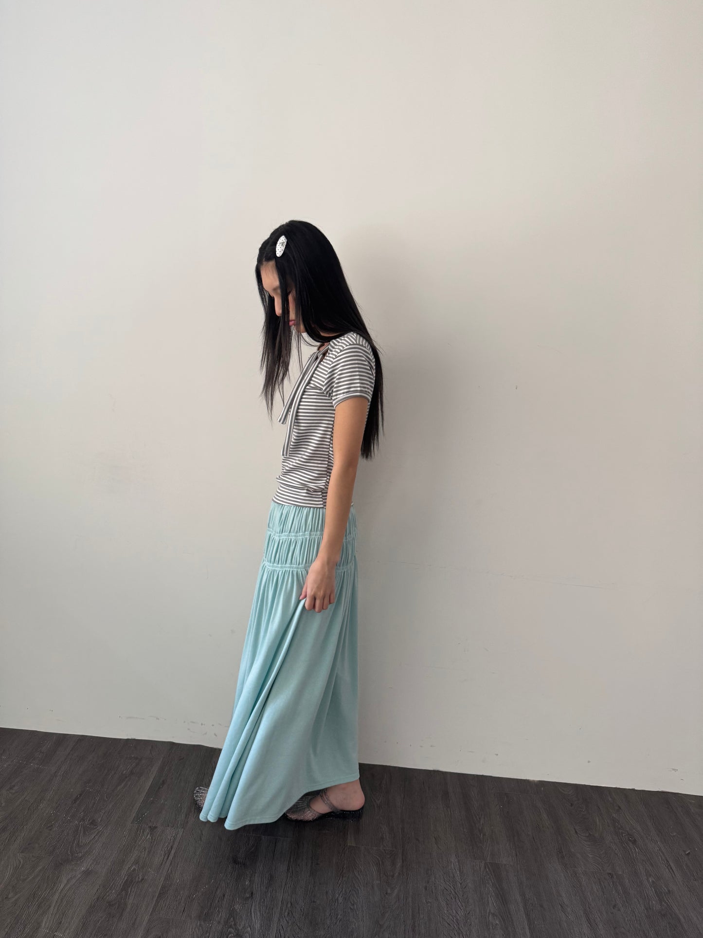 條紋綁帶口袋T恤