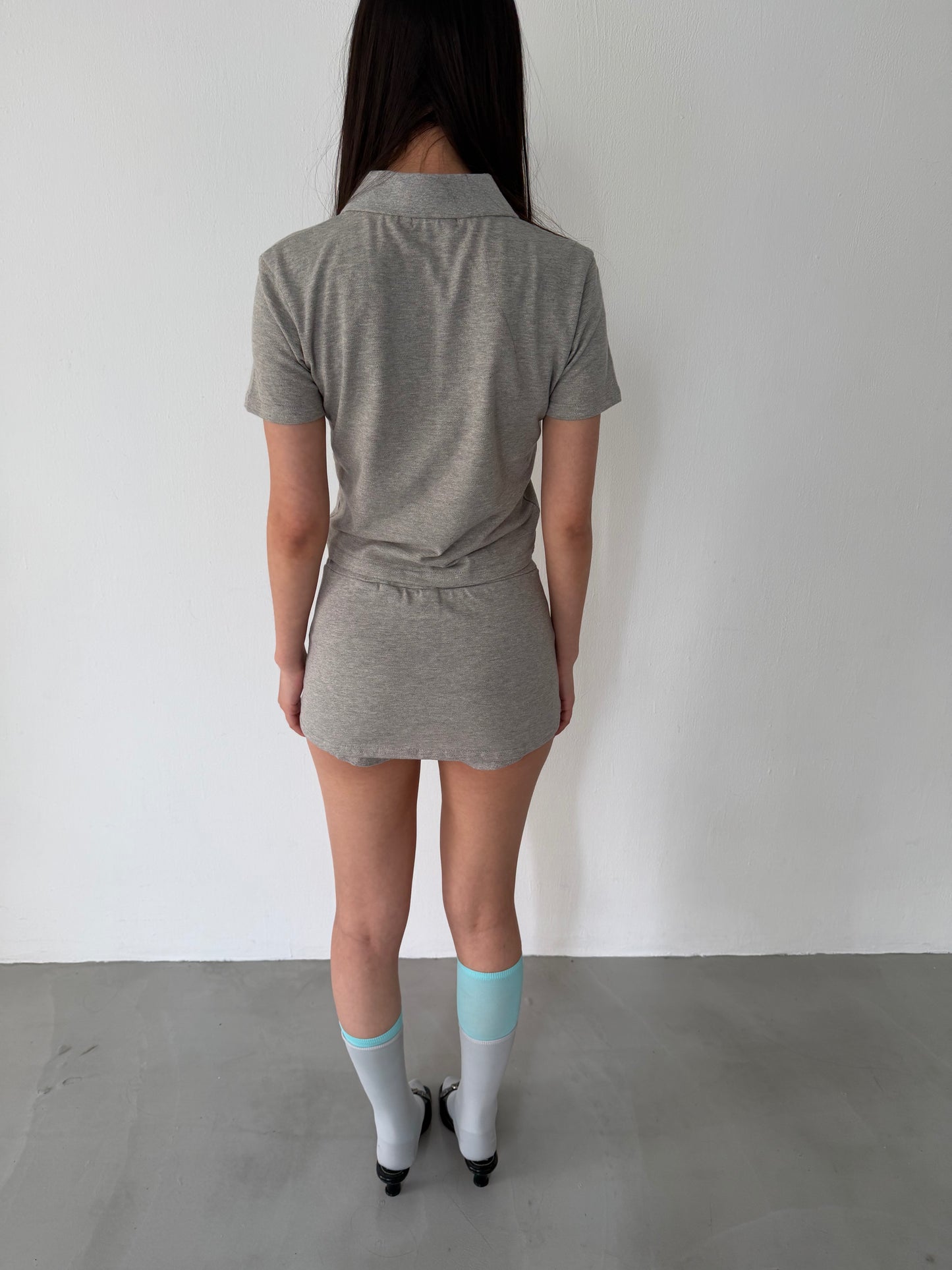 British style polo short-sleeved top