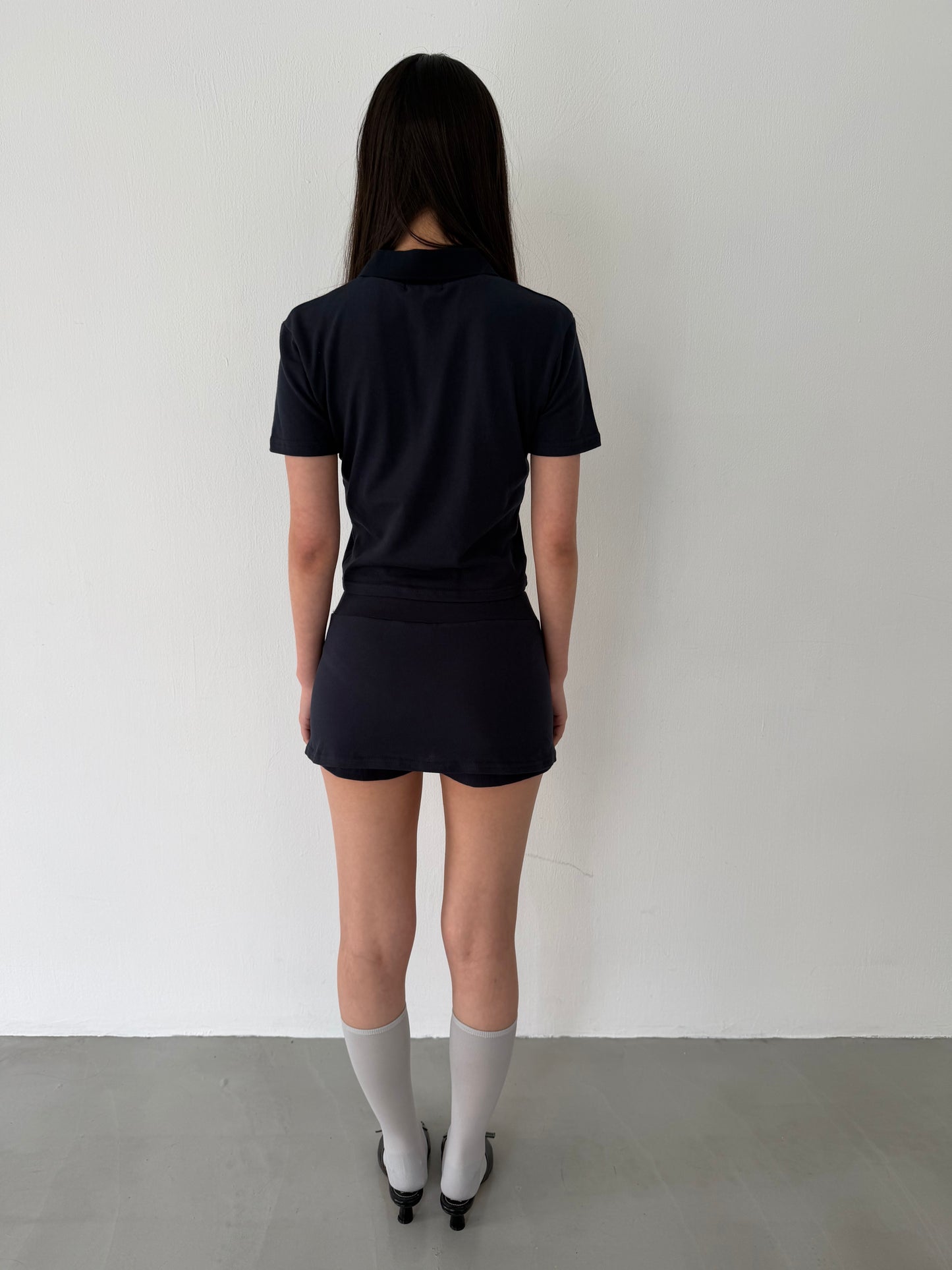 British style polo short-sleeved top