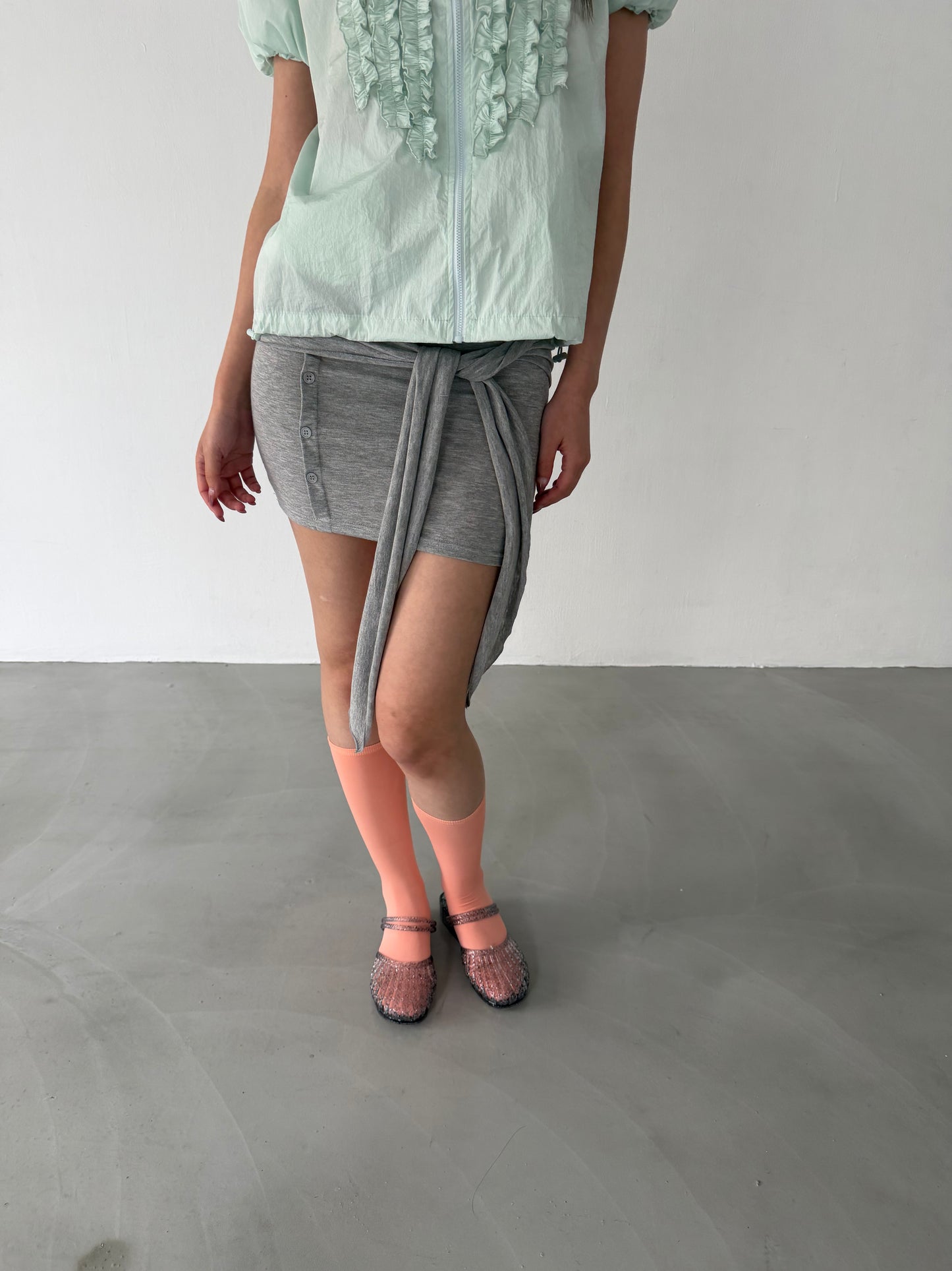 2way strapless button-down dress