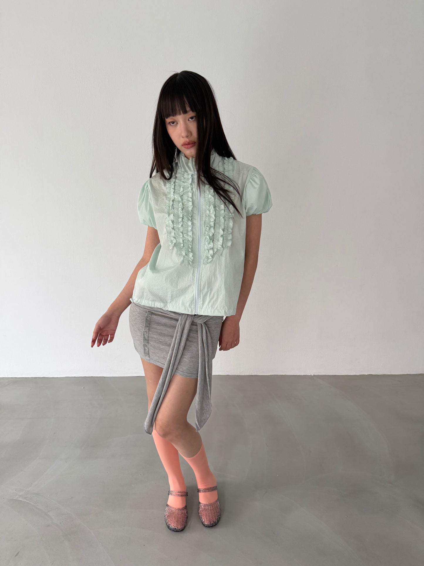 2way strapless button-down dress
