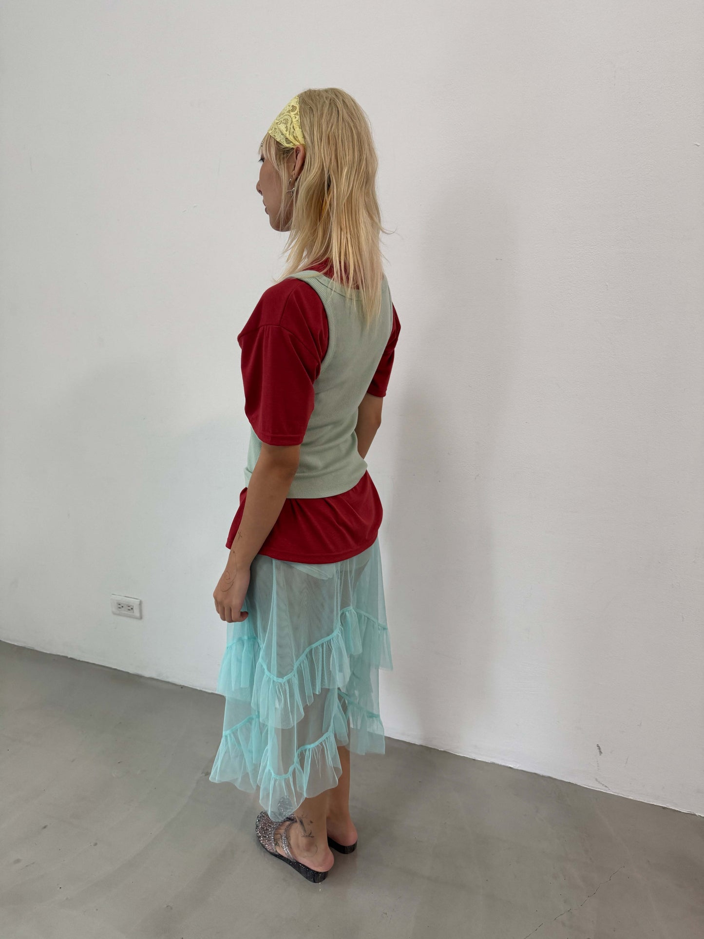 Mint Veil Tiered Skirt
