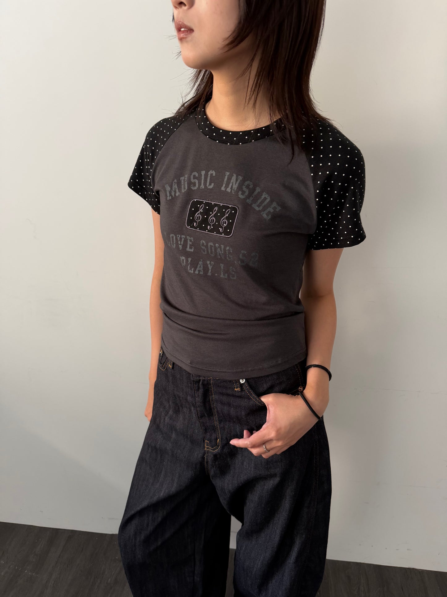 Dotted musical notes t-shirt