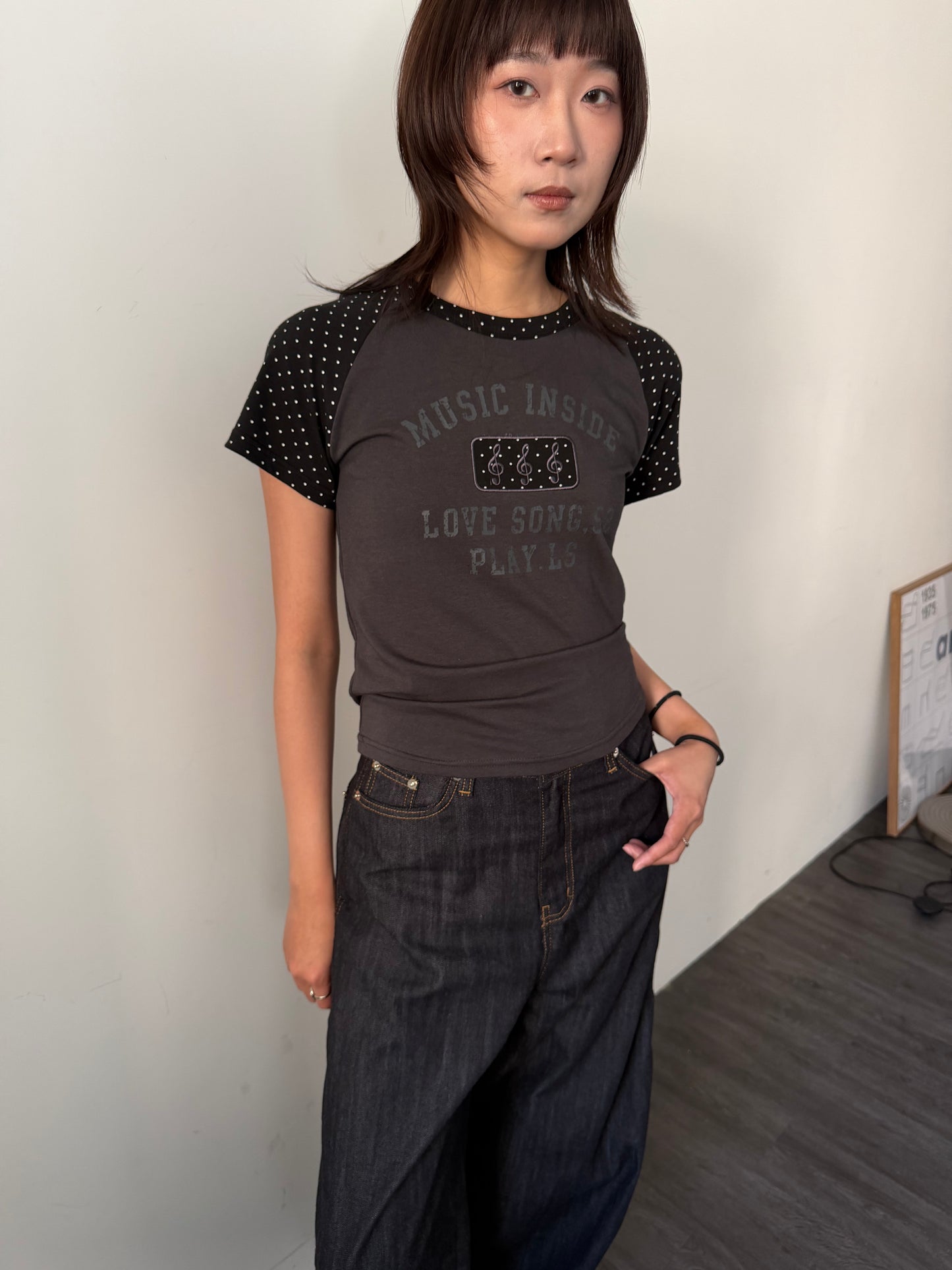 Dotted musical notes t-shirt