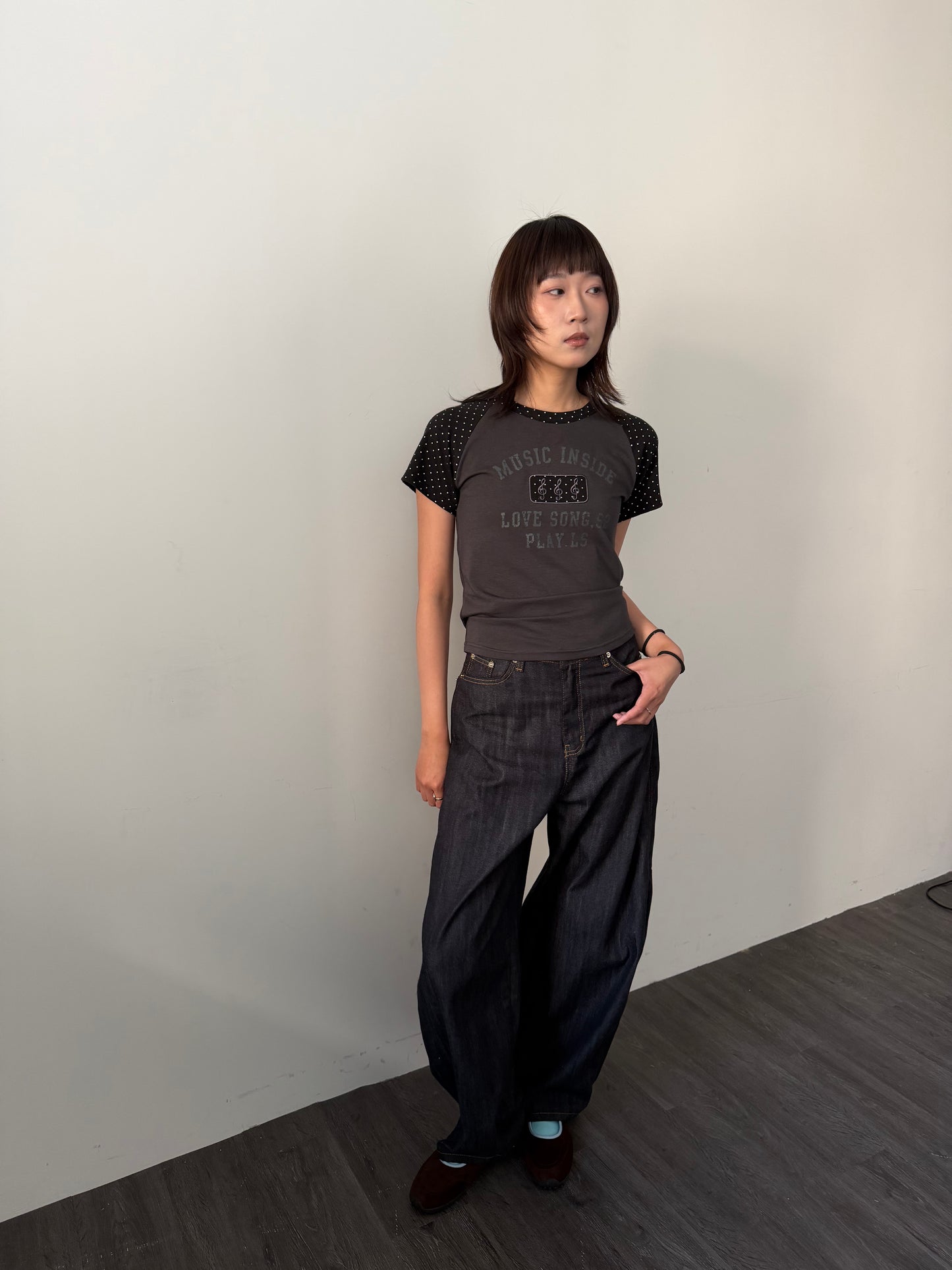 Dotted musical notes t-shirt