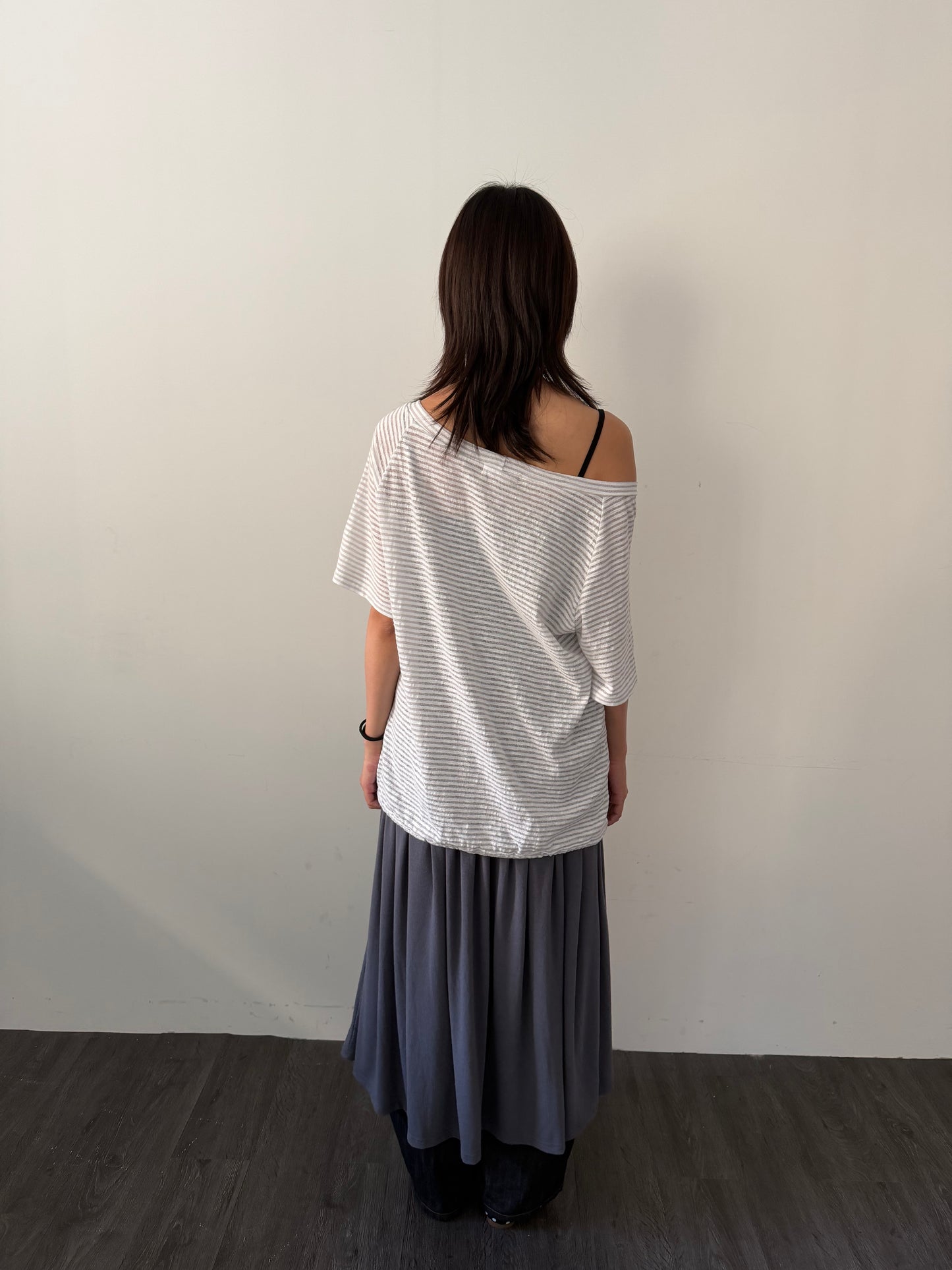 Loose striped long top