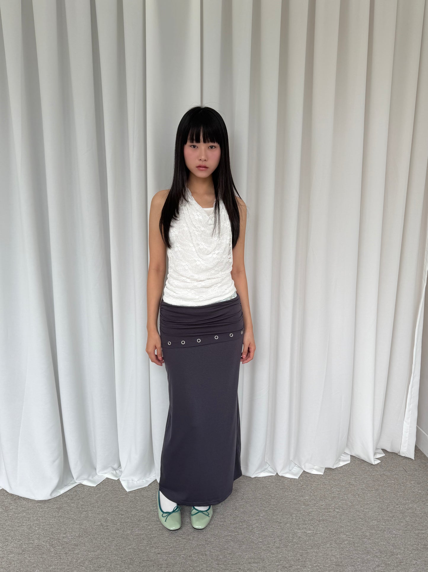 Lace Cowl Neck Tank Top