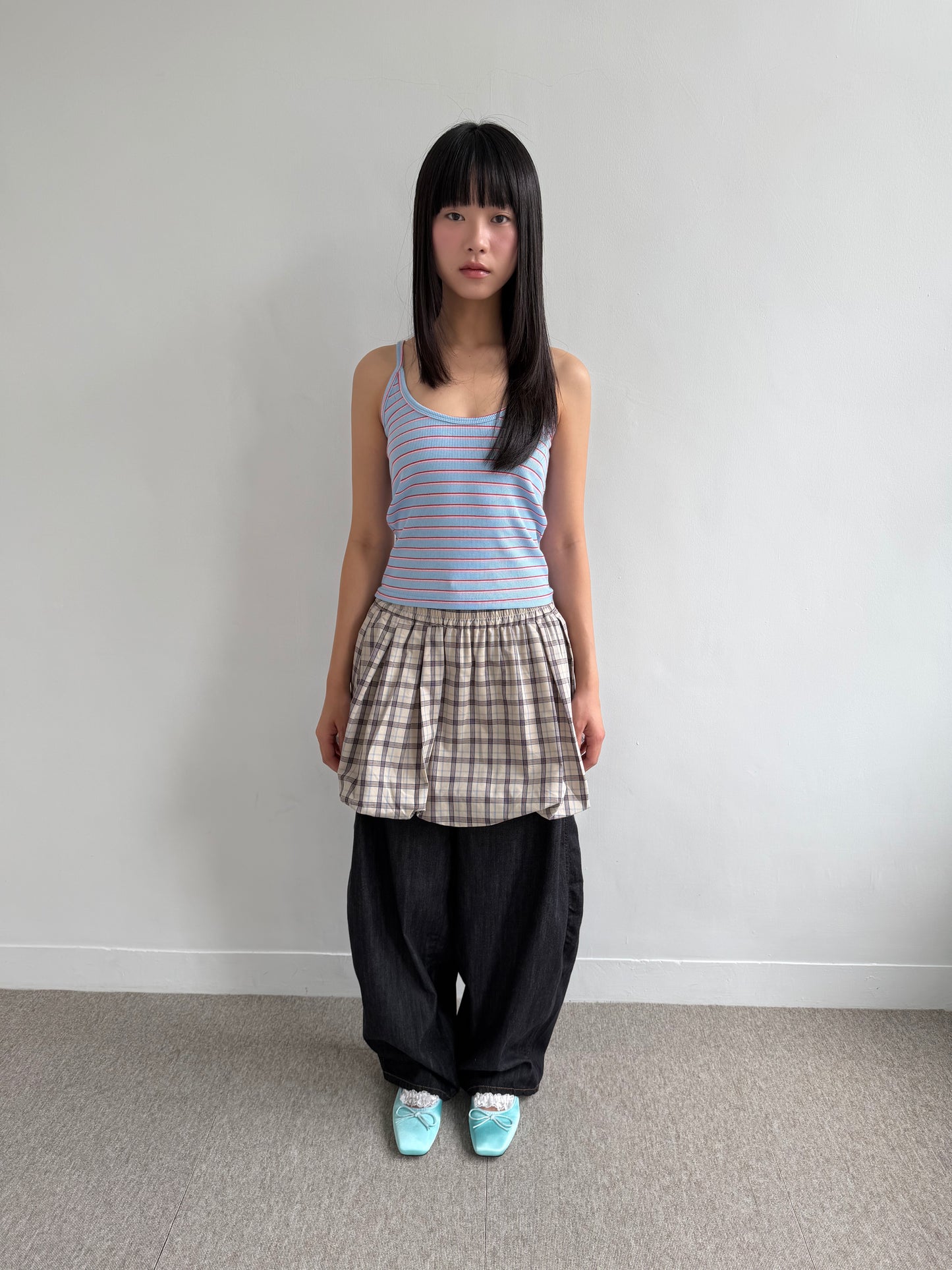 Plaid Balloon Skirt