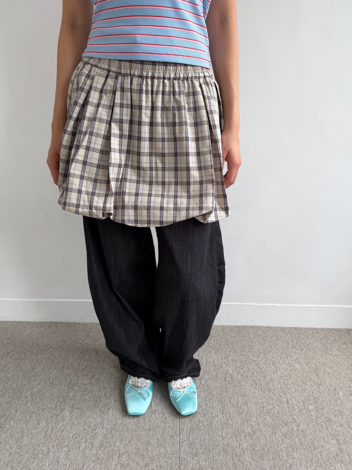 Plaid Balloon Skirt