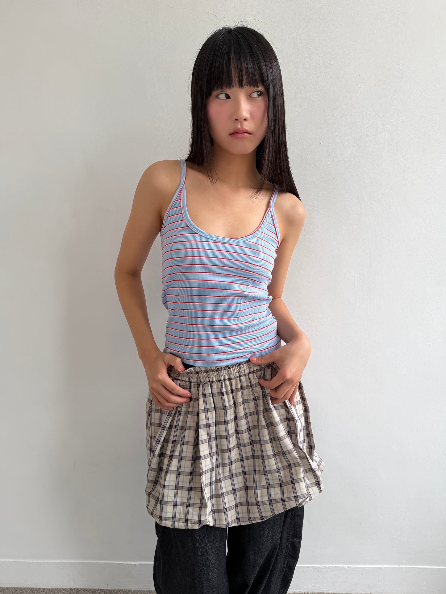 Plaid Balloon Skirt