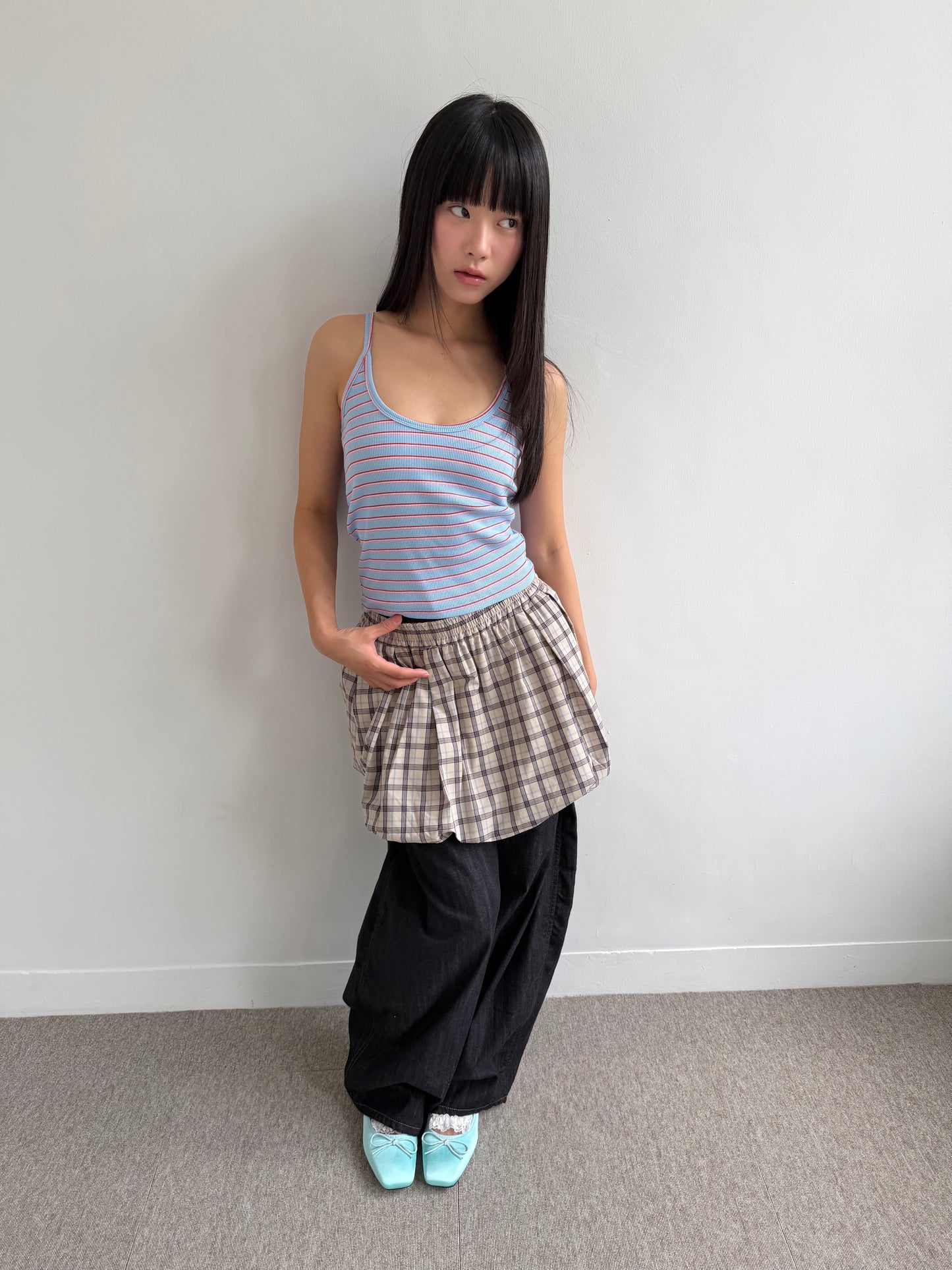 Plaid Balloon Skirt