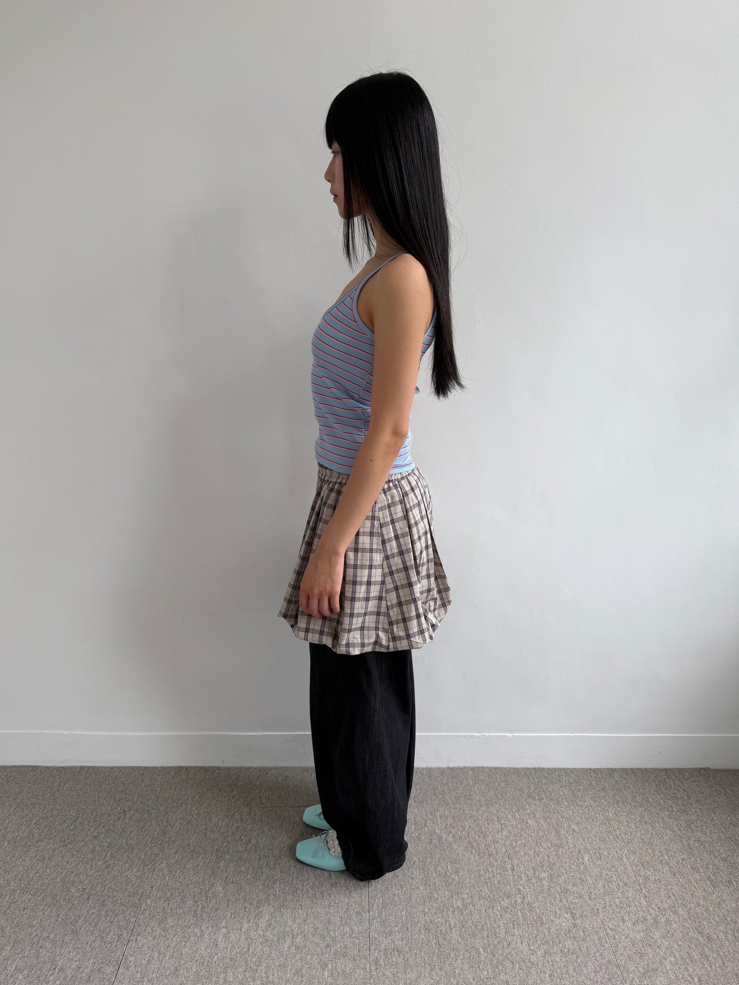 Plaid Balloon Skirt
