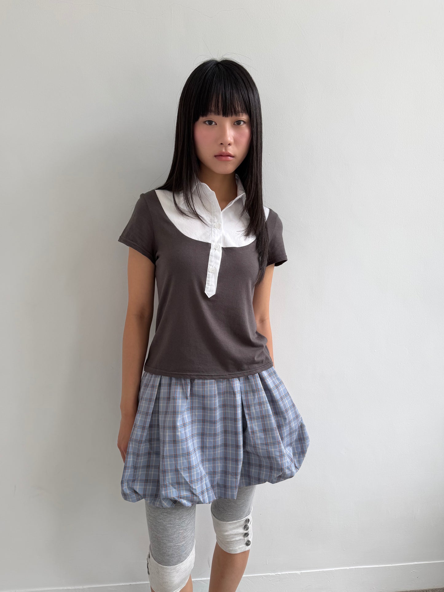 Plaid Balloon Skirt