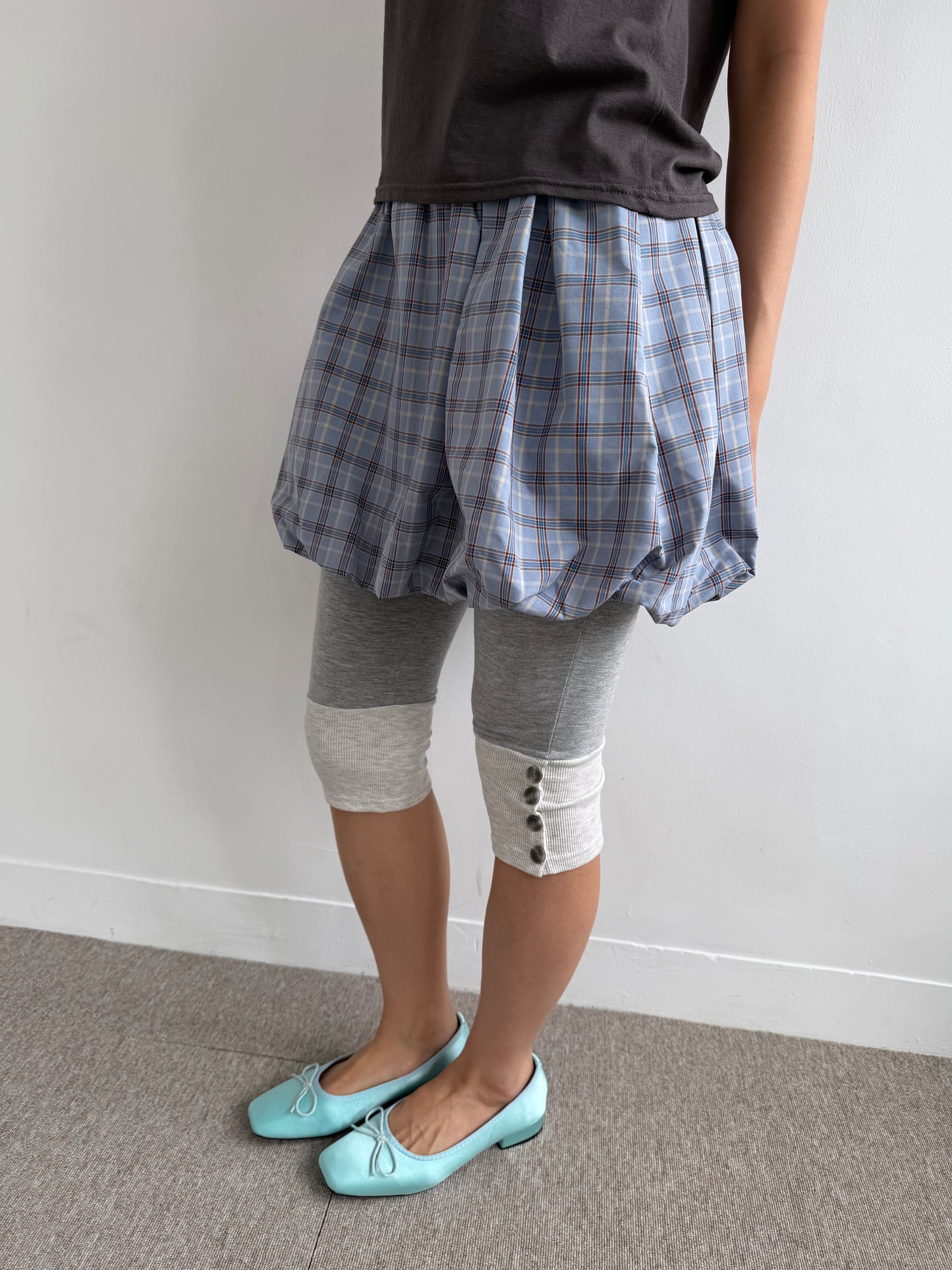 Plaid Balloon Skirt