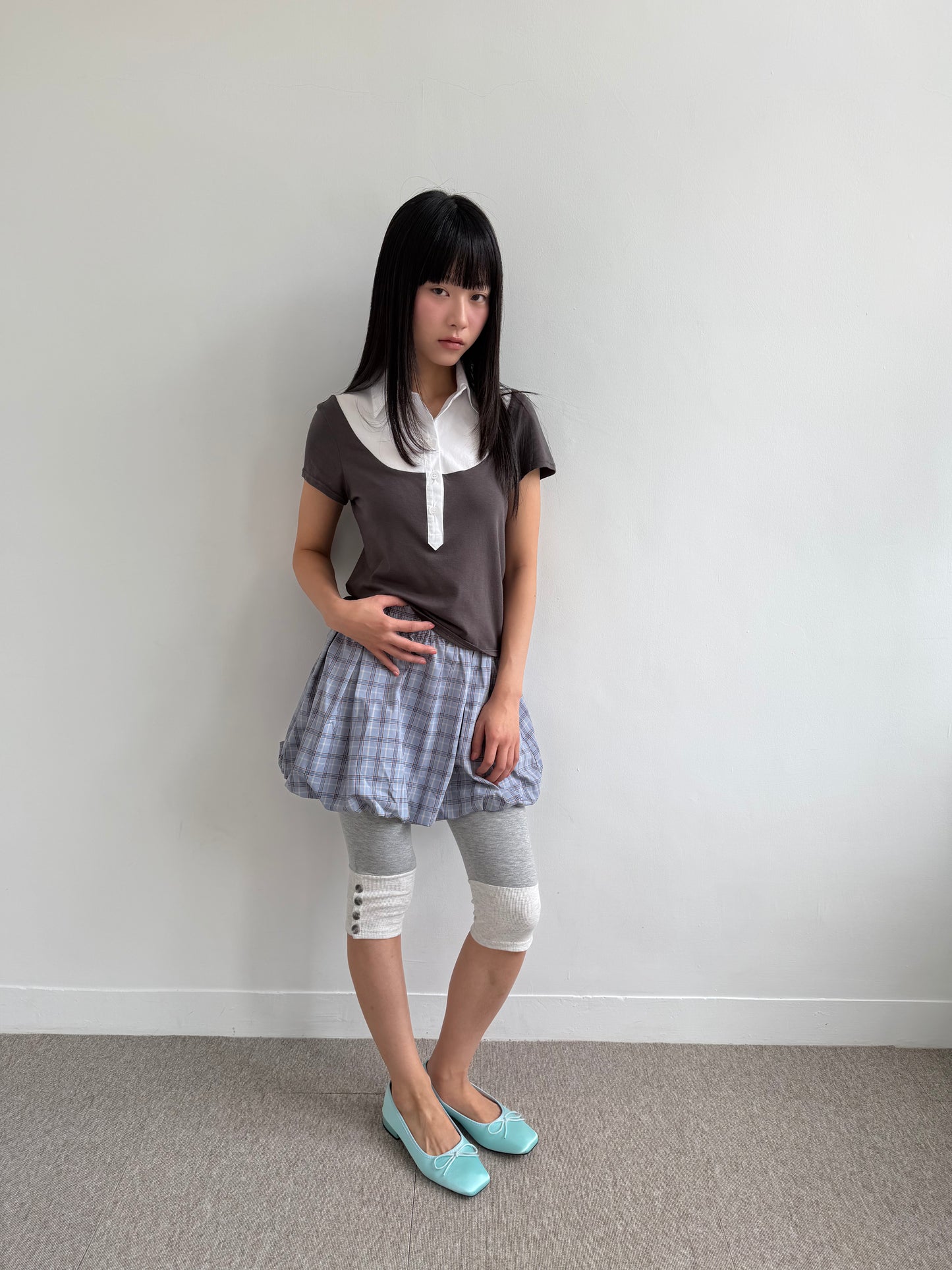 Plaid Balloon Skirt