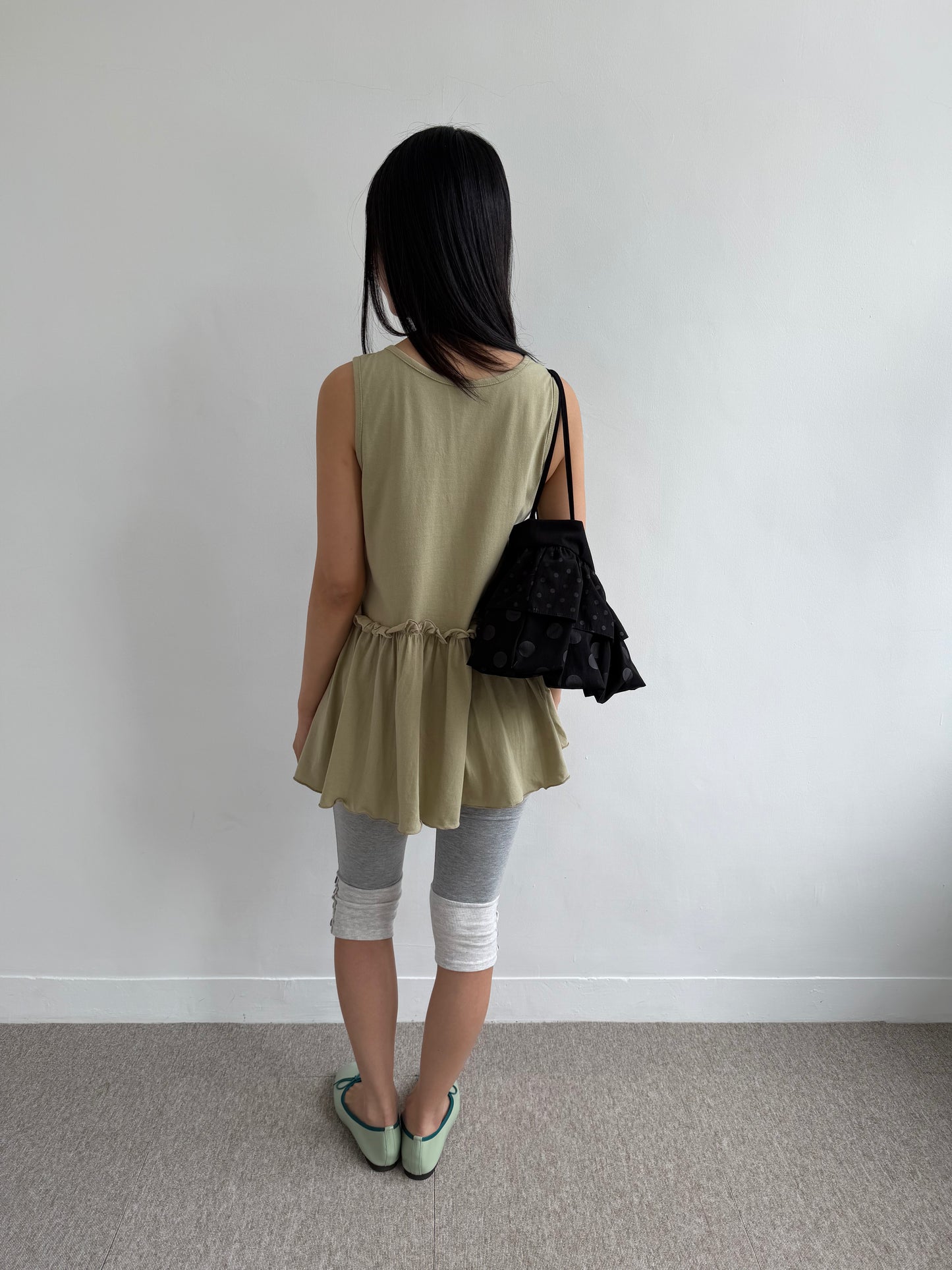 Lace-pocket pinafore dress