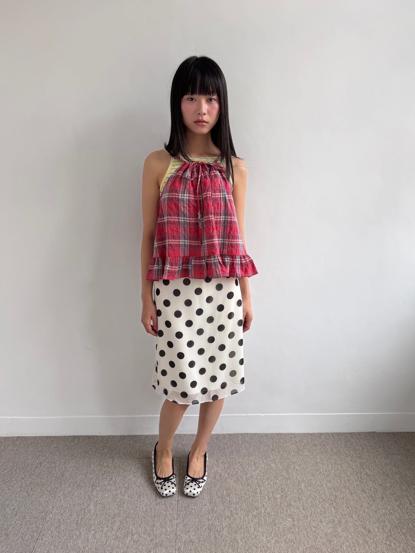 Plaid Lace Tank Top