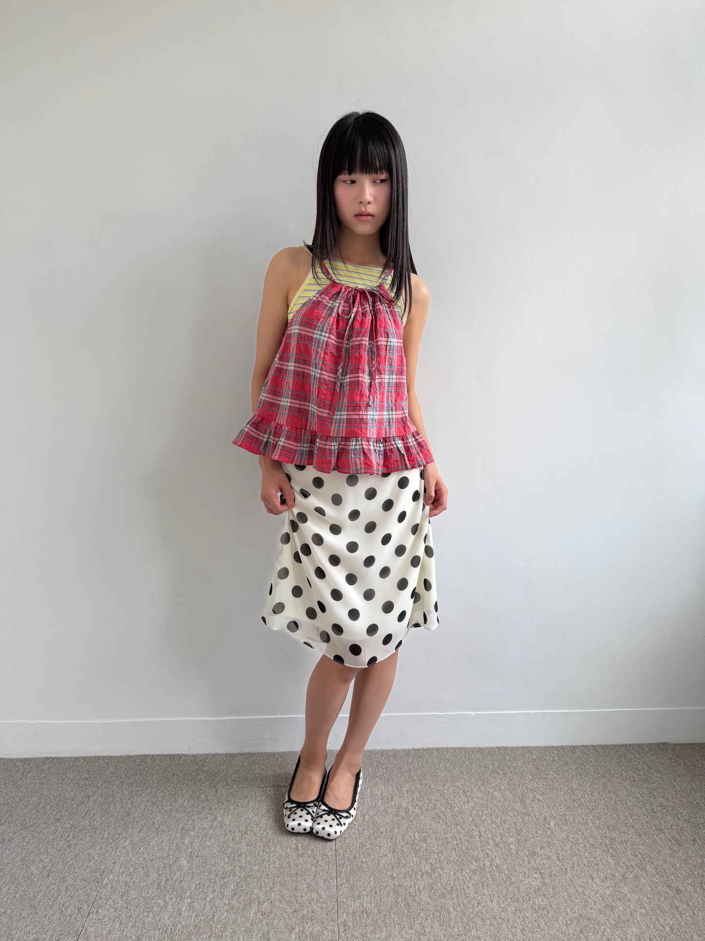 Plaid Lace Tank Top