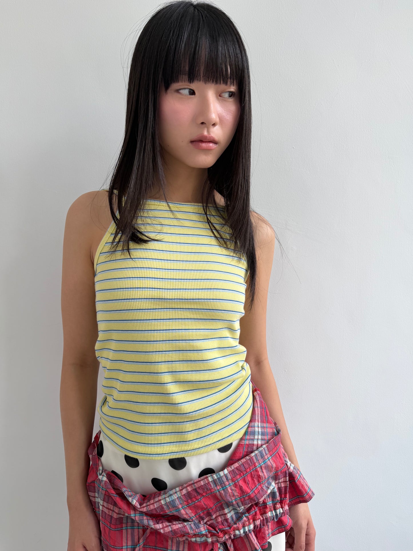 Plaid Lace Tank Top