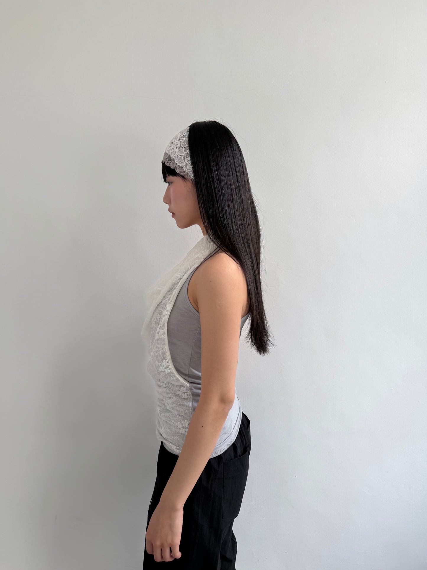 Lace Cowl Neck Tank Top