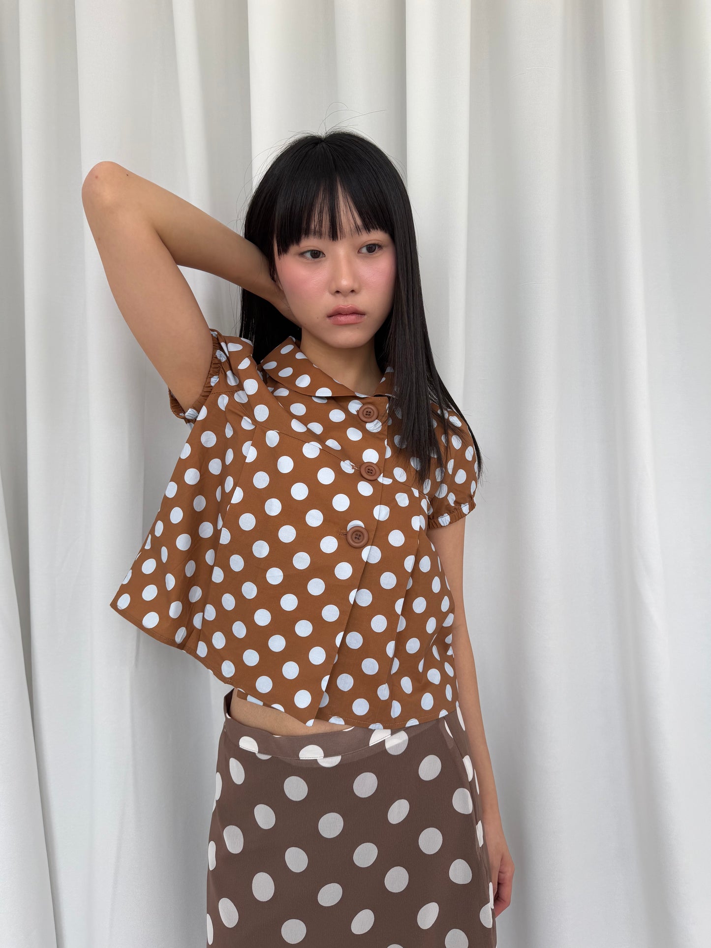Large Polka-Dot Halter Top