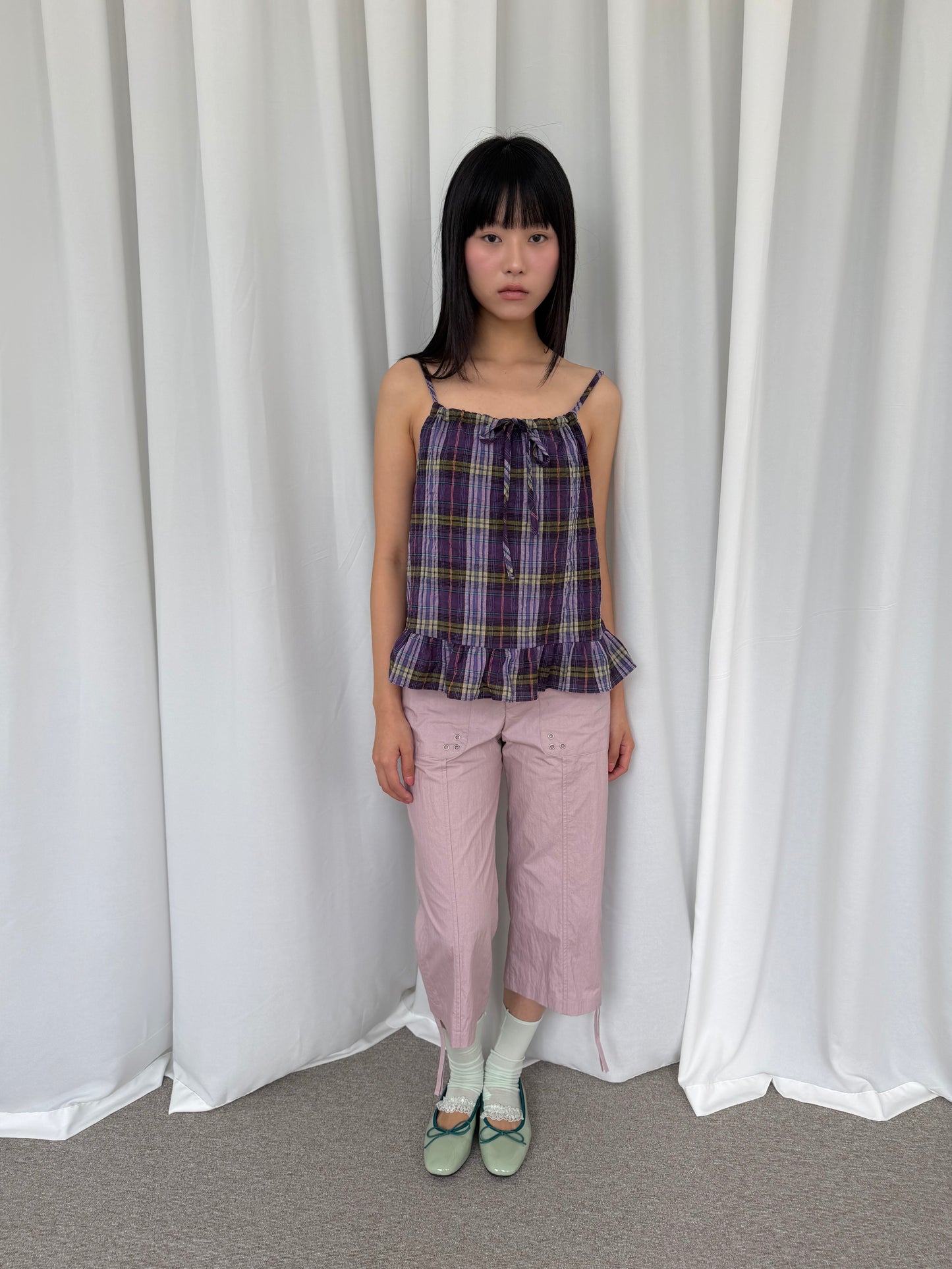 Plaid Lace Tank Top