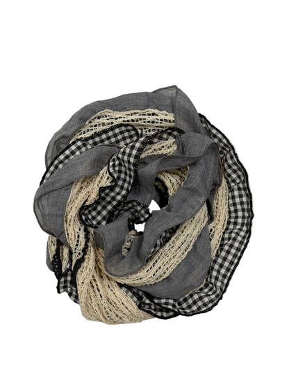 plaid patchwork scarf