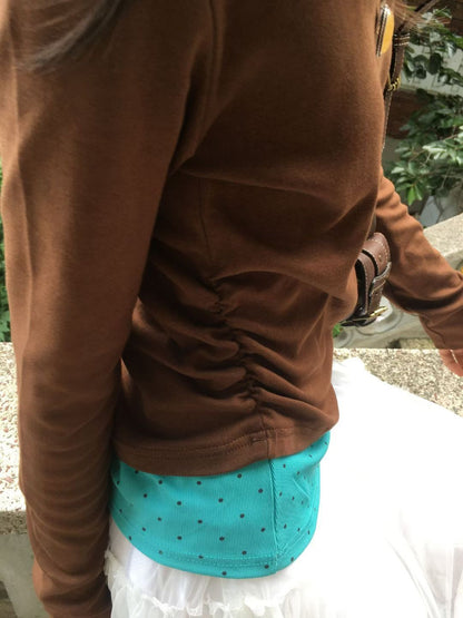 Layered Polka Dot Long Sleeve Top