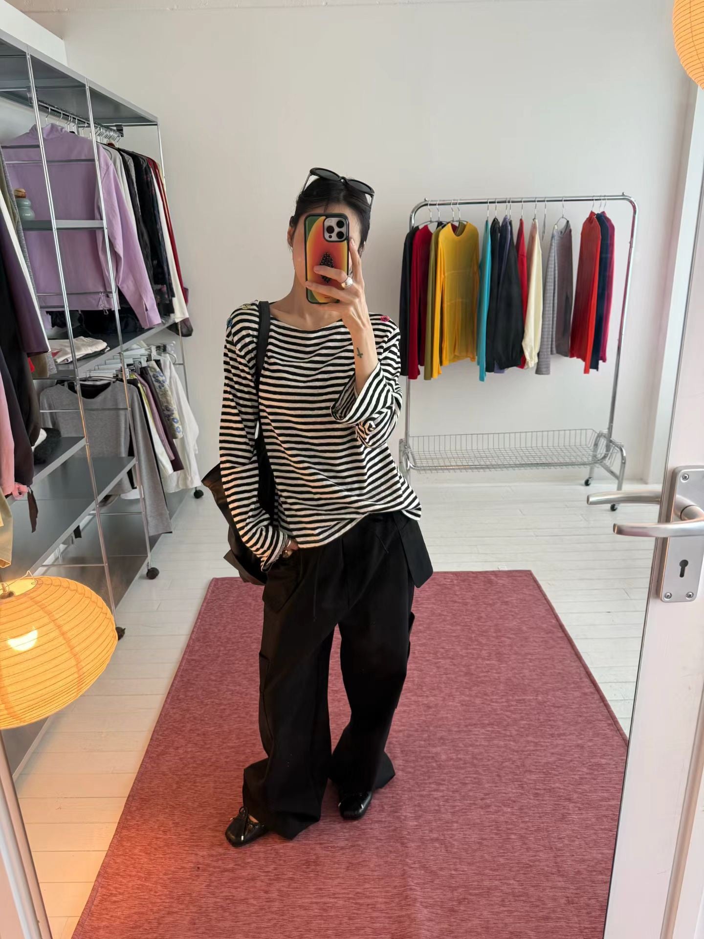 (8/31  收單） eee veronica color button stripe t shirt