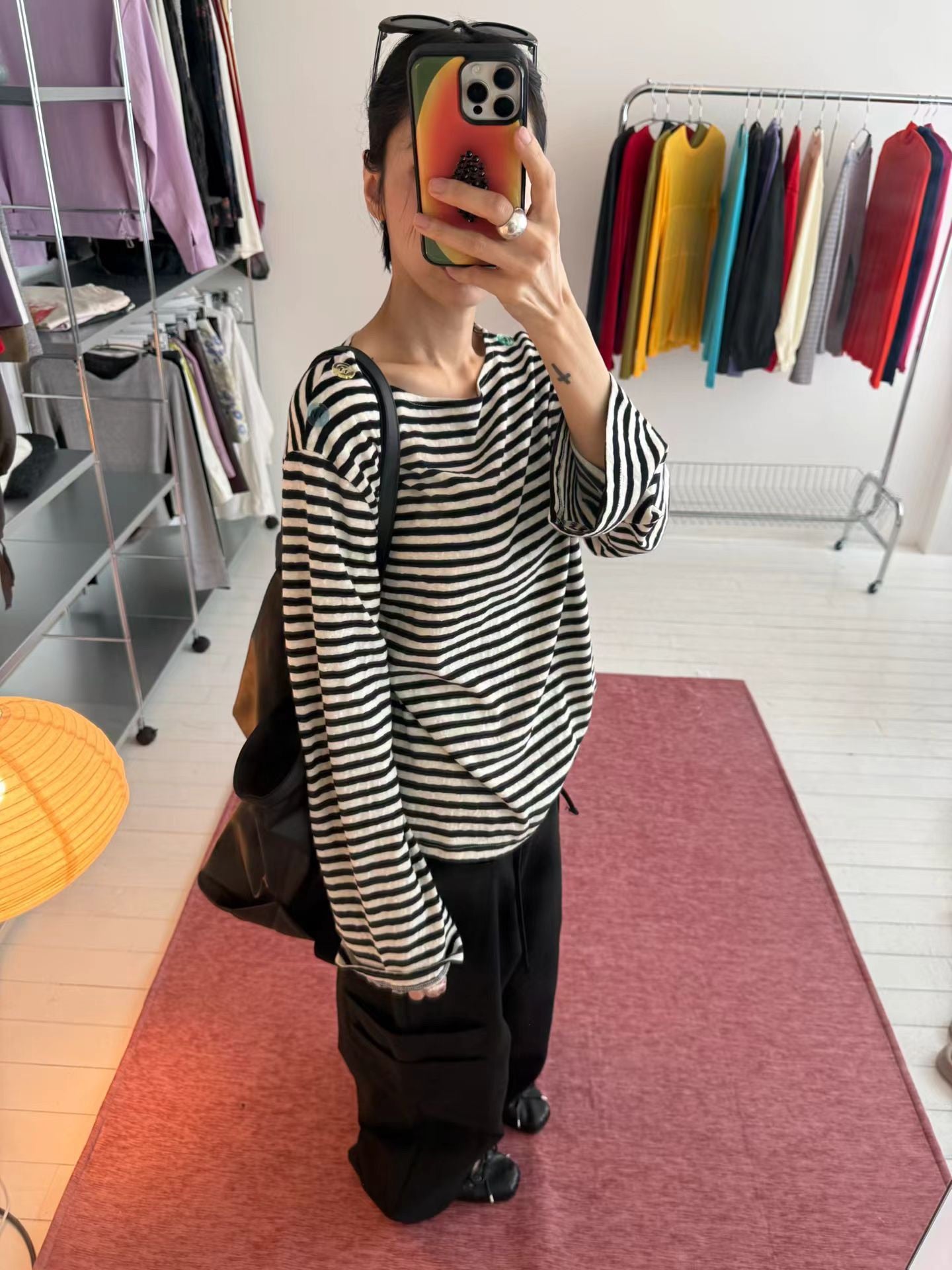 (8/31  收單） eee veronica color button stripe t shirt