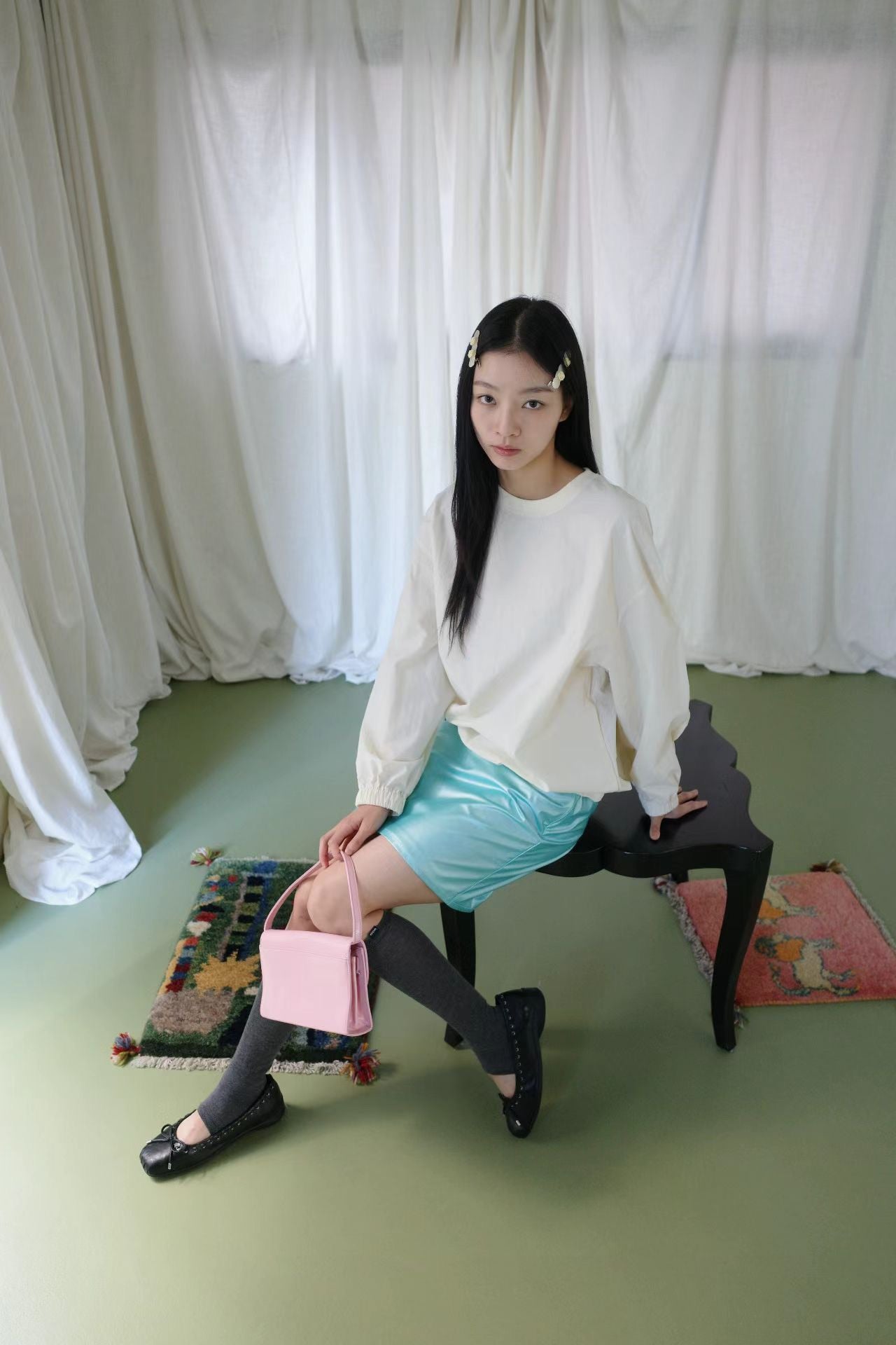 (8/31 收單） eee somebody pearl banding skirt