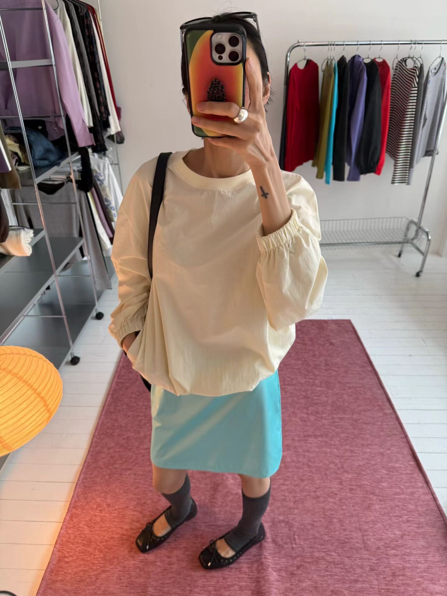 (8/31 收單） eee somebody pearl banding skirt