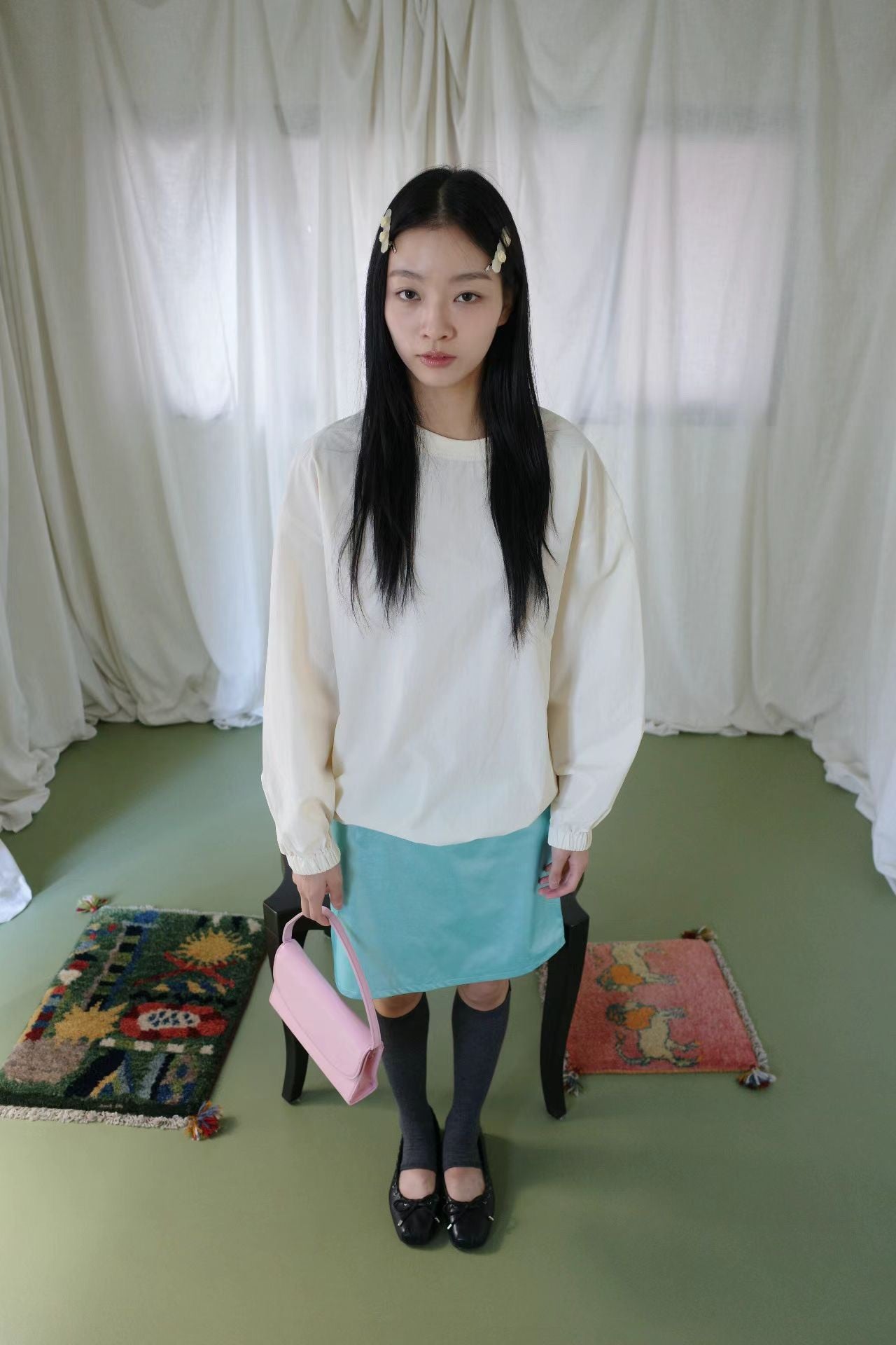 (8/31 收單） eee somebody pearl banding skirt