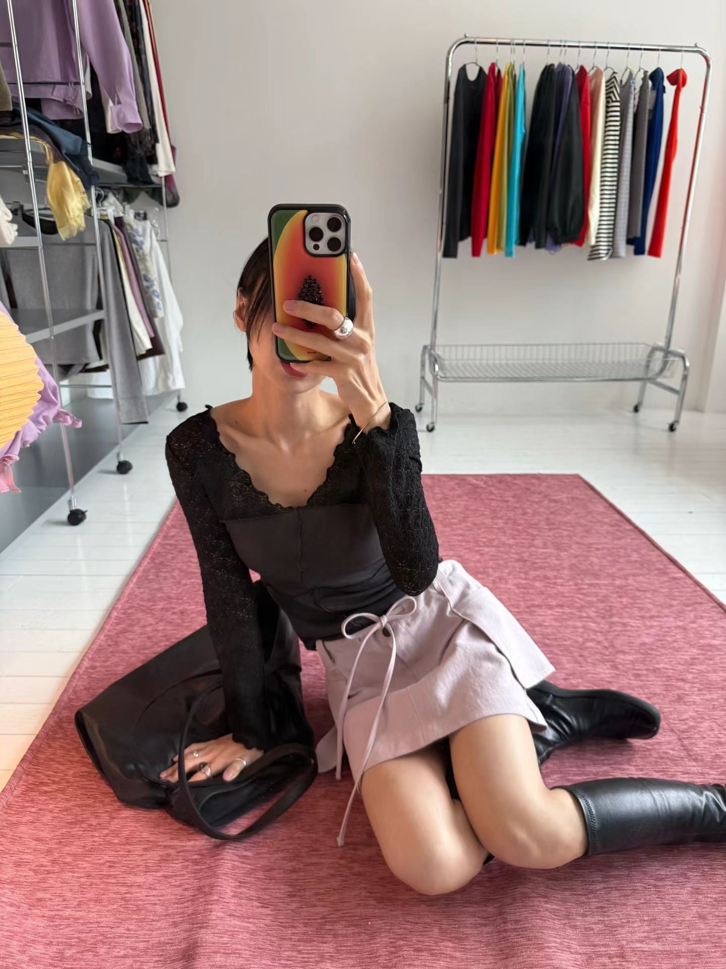 (8/31 收單） eee anycall out pocket cargo mini skirt
