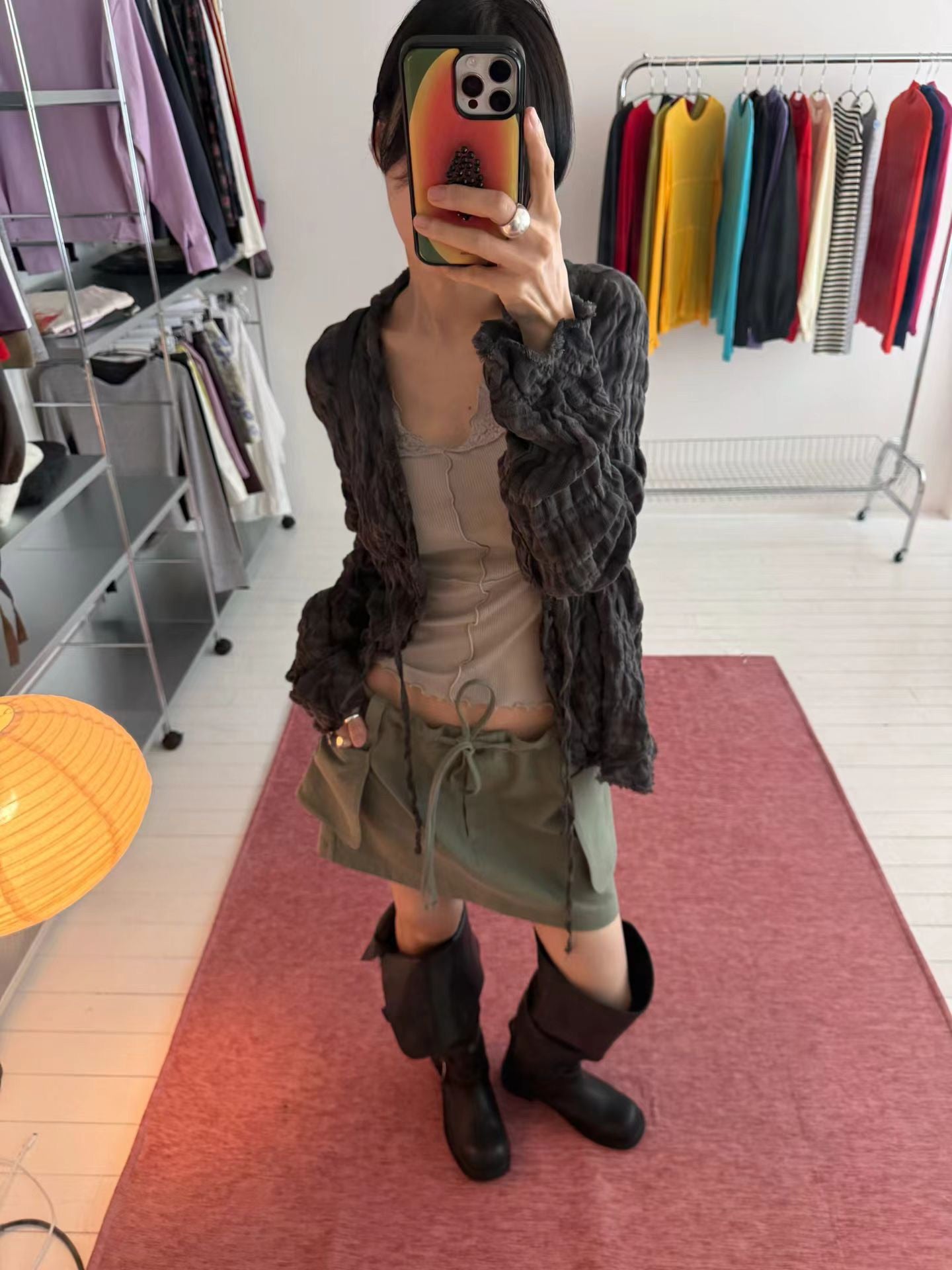 (8/31 收單） eee anycall out pocket cargo mini skirt