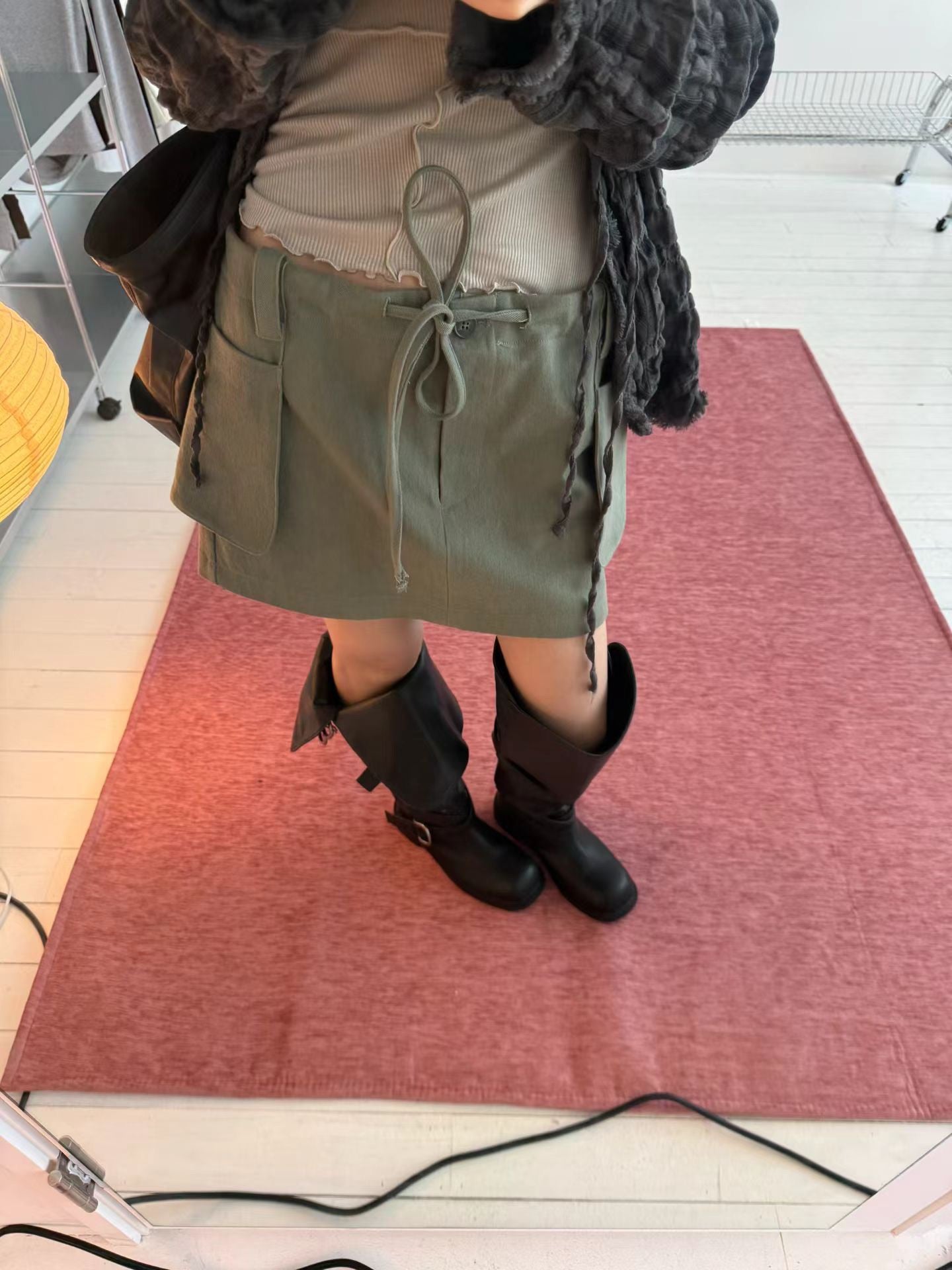 (8/31 收單） eee anycall out pocket cargo mini skirt