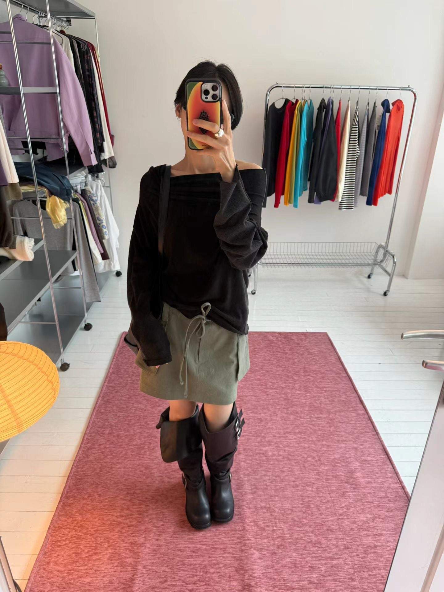 (8/31 收單） eee anycall out pocket cargo mini skirt