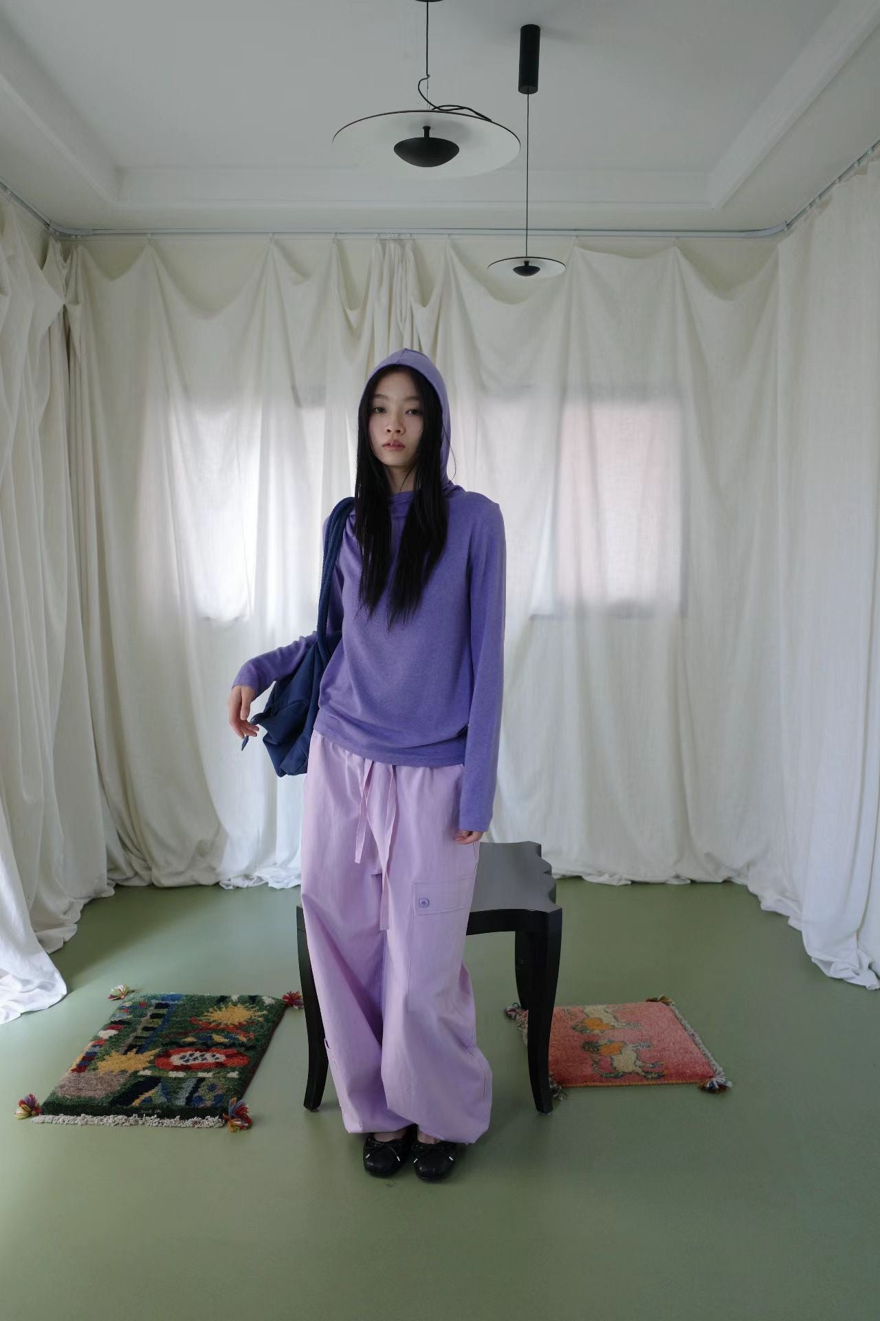 (8/31 收單） eee violet wool hood t shirt