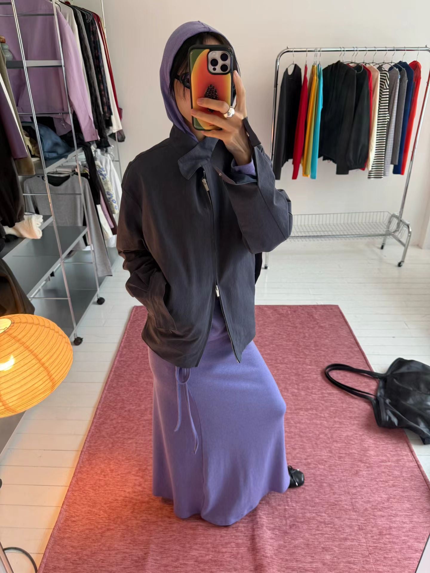 (8/31 收單）eee violet wool long skirt
