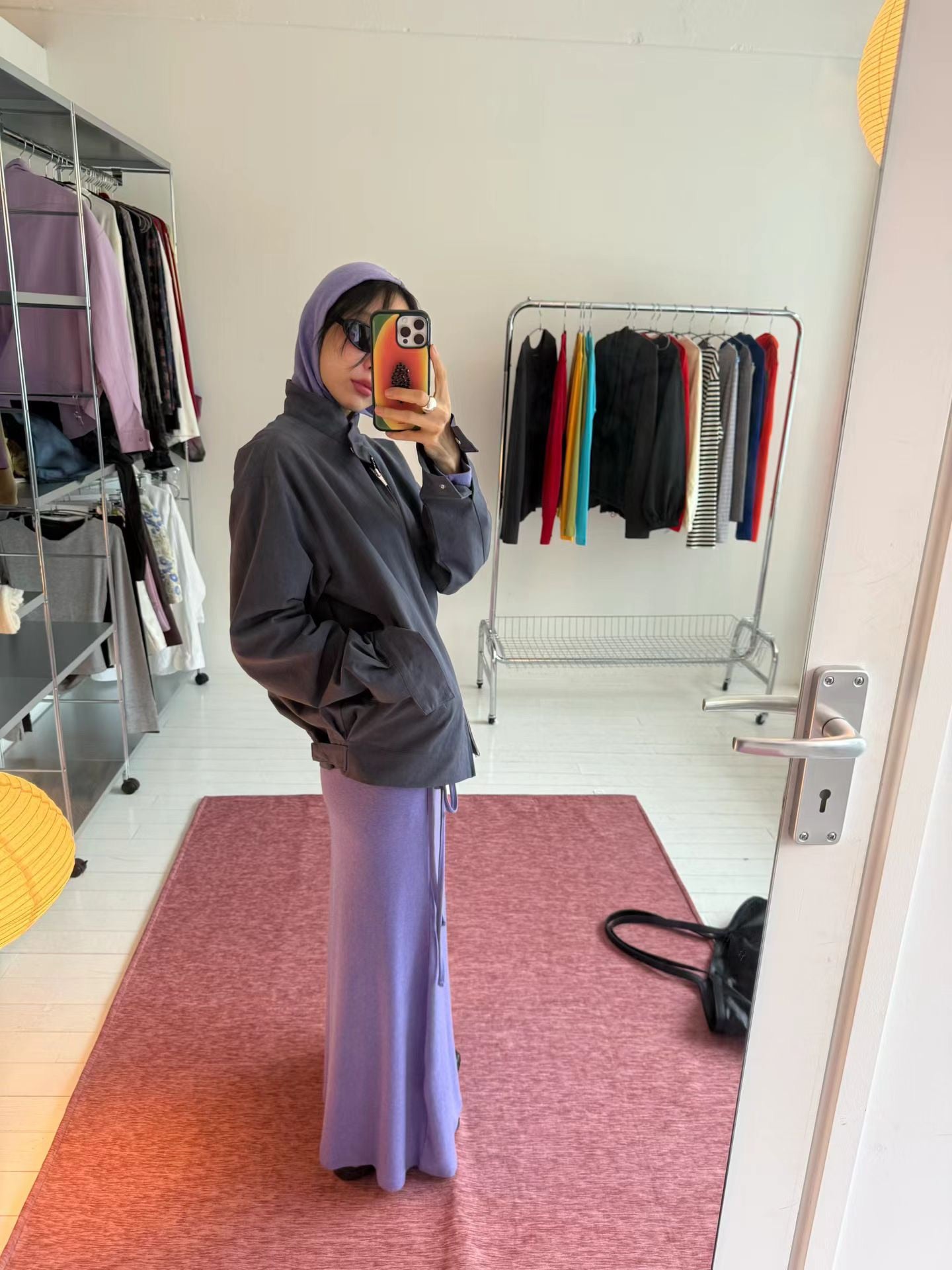 (8/31 收單）eee violet wool long skirt