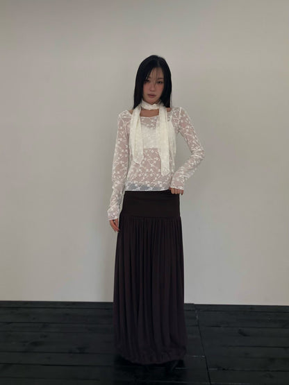 Draped Cocoon Maxi Skirt
