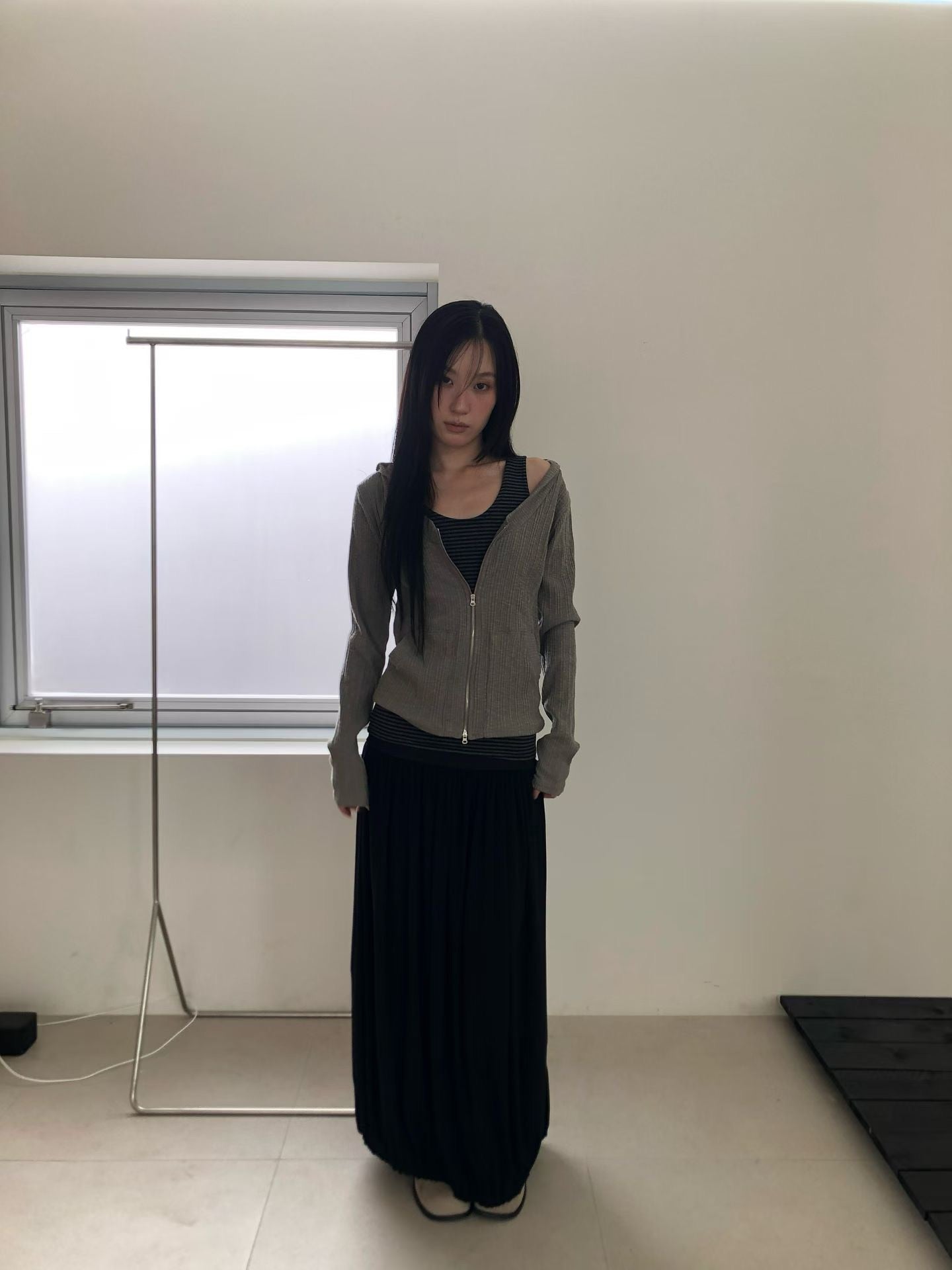 （9/6 收單）韓國製 坑條雙拉鏈上衣
