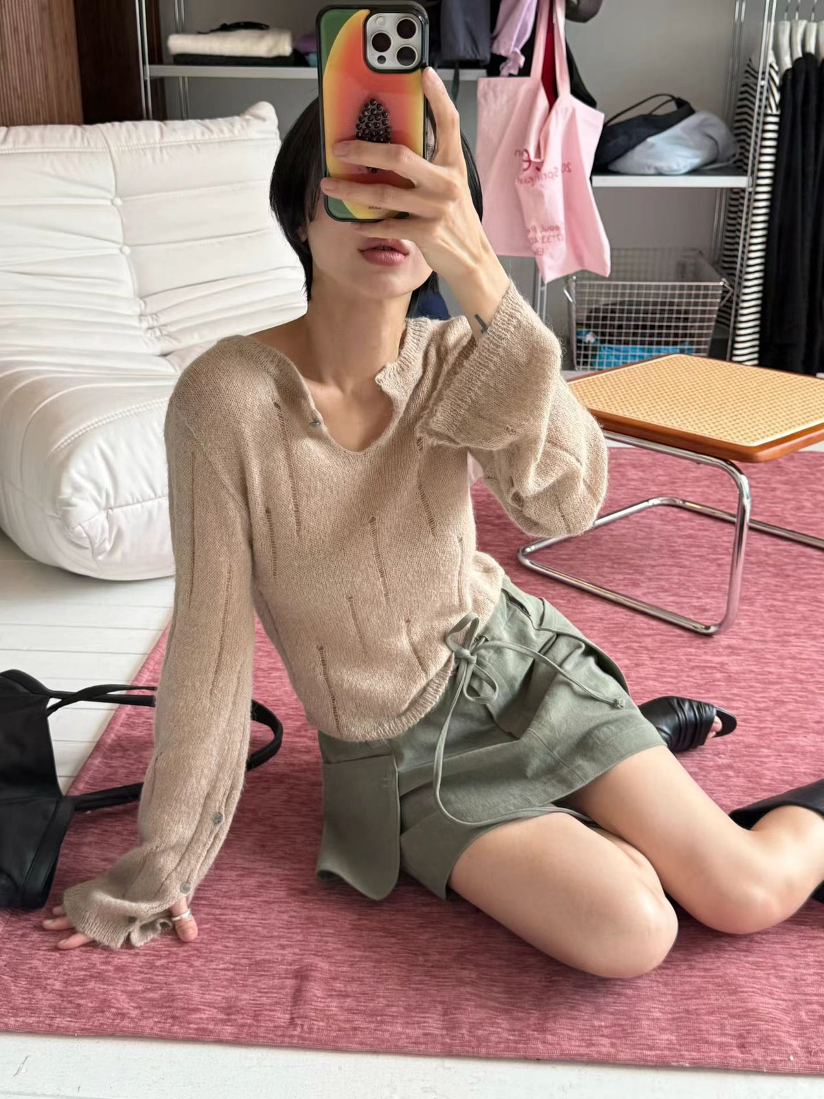 (9/14 收單）eee camel dust round knit