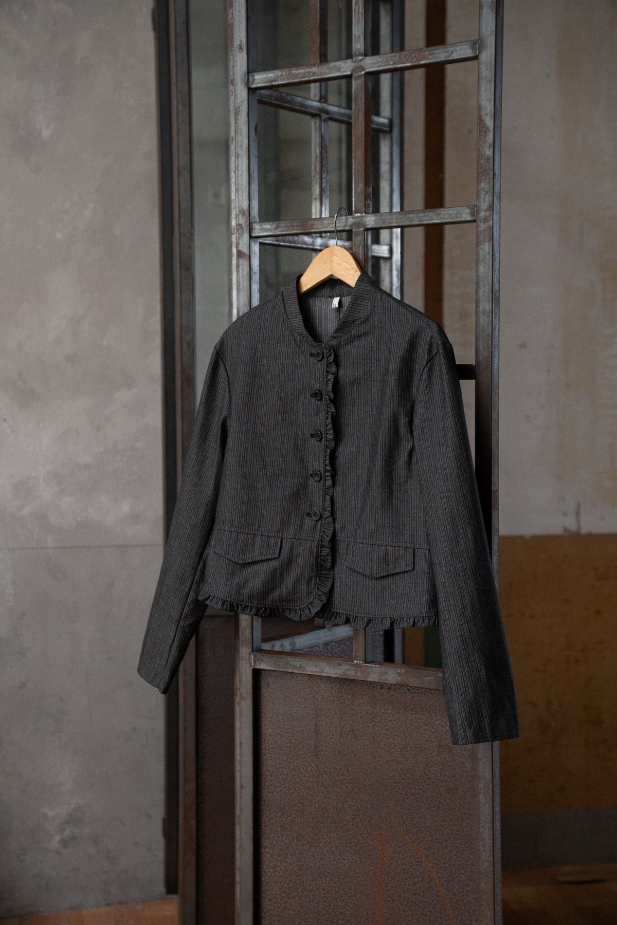Ruffle-Trimmed Suit Jacket