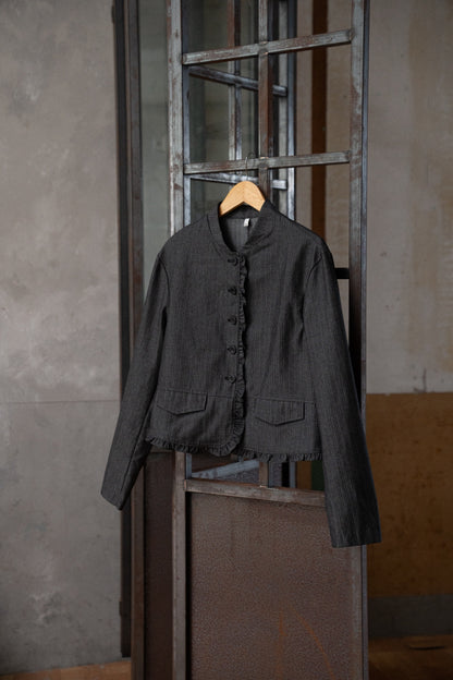 Ruffle-Trimmed Suit Jacket